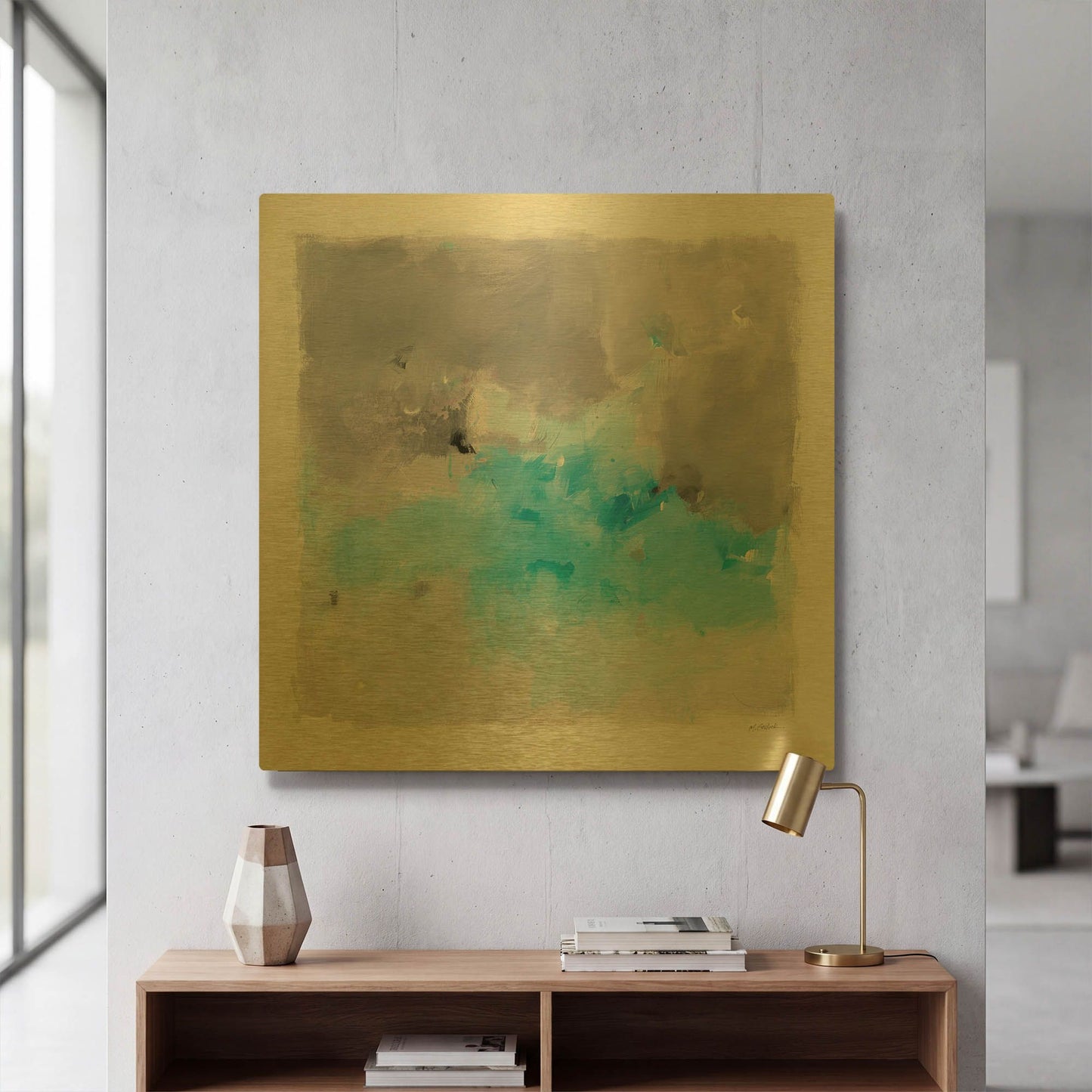 'Spring Chase' By Mike Schick Gold Metal Wall Art