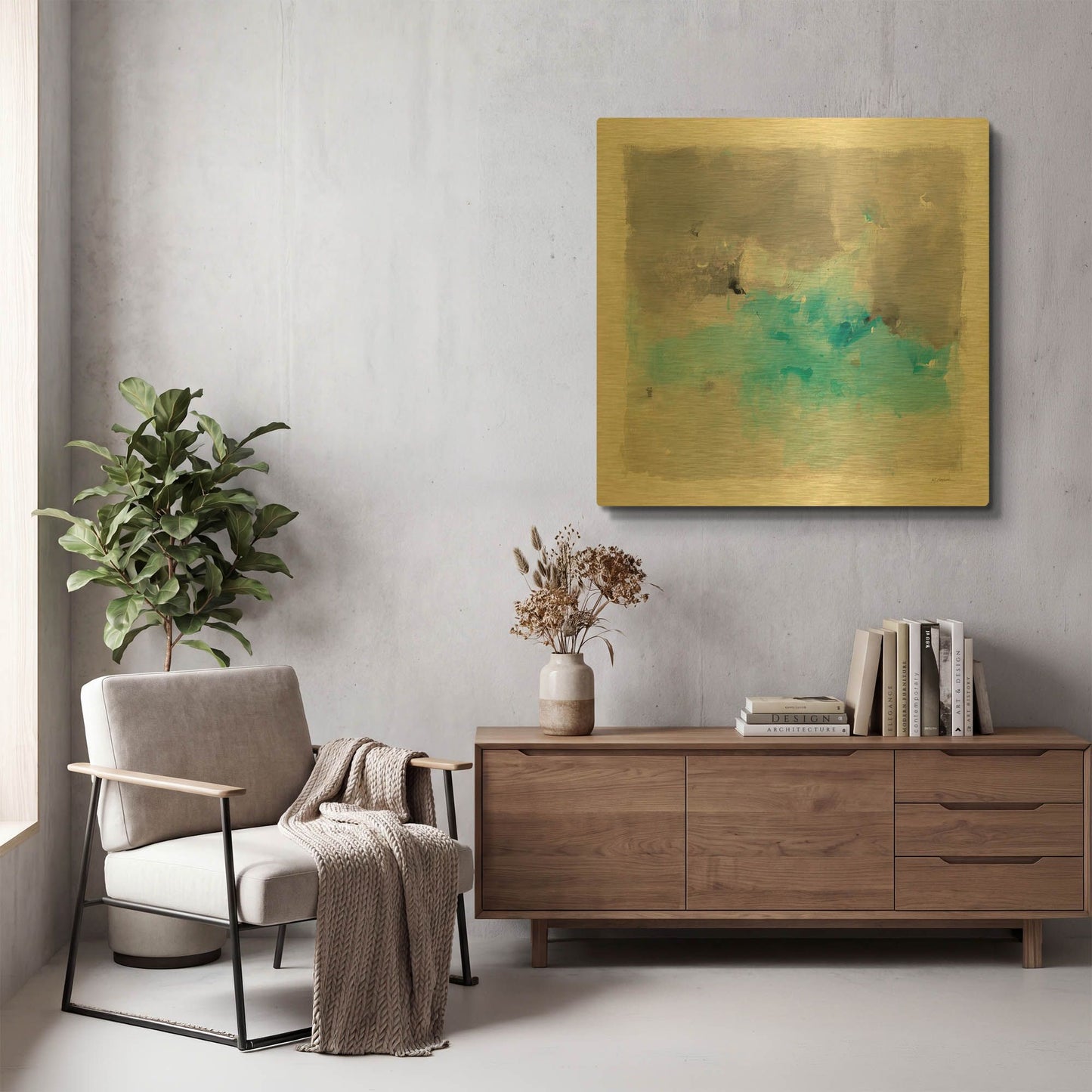 'Spring Chase' By Mike Schick Gold Metal Wall Art