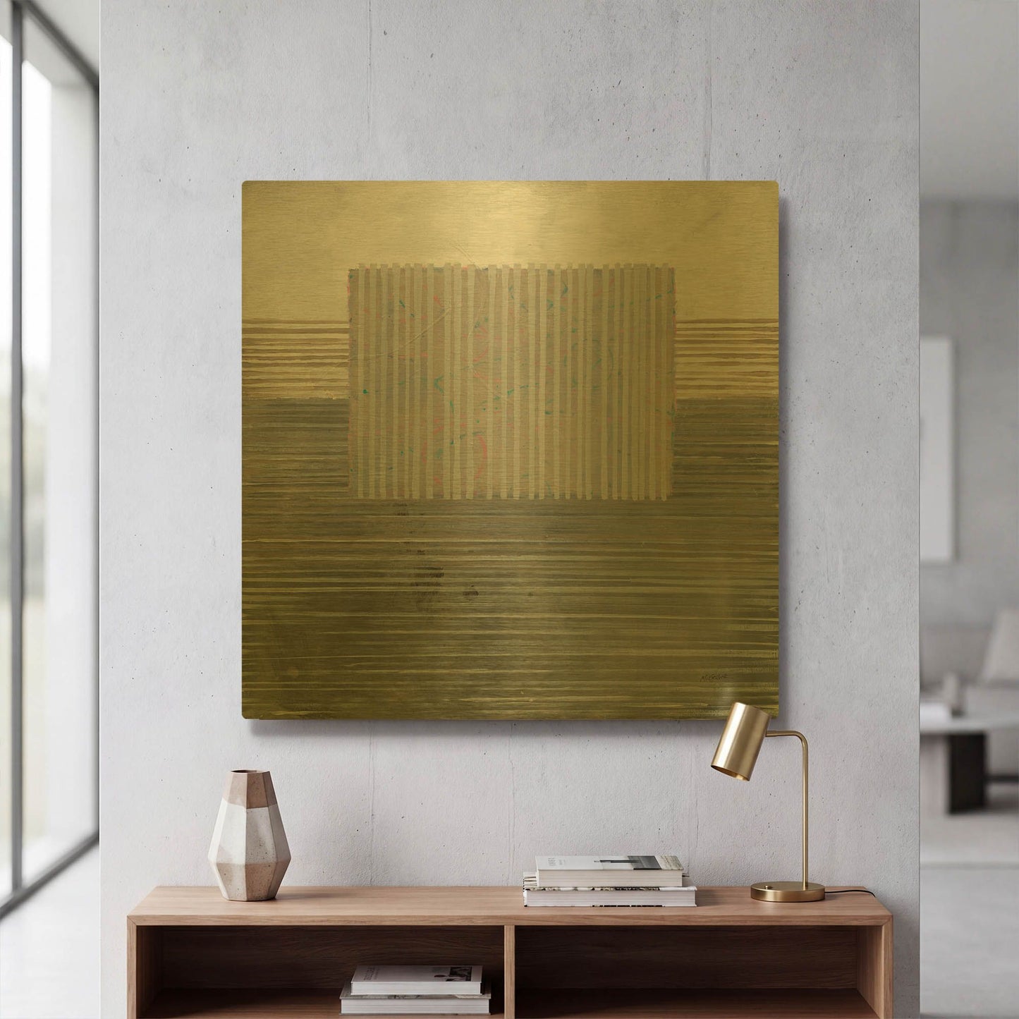 'Layers Of Reality' By Mike Schick Gold Metal Wall Art