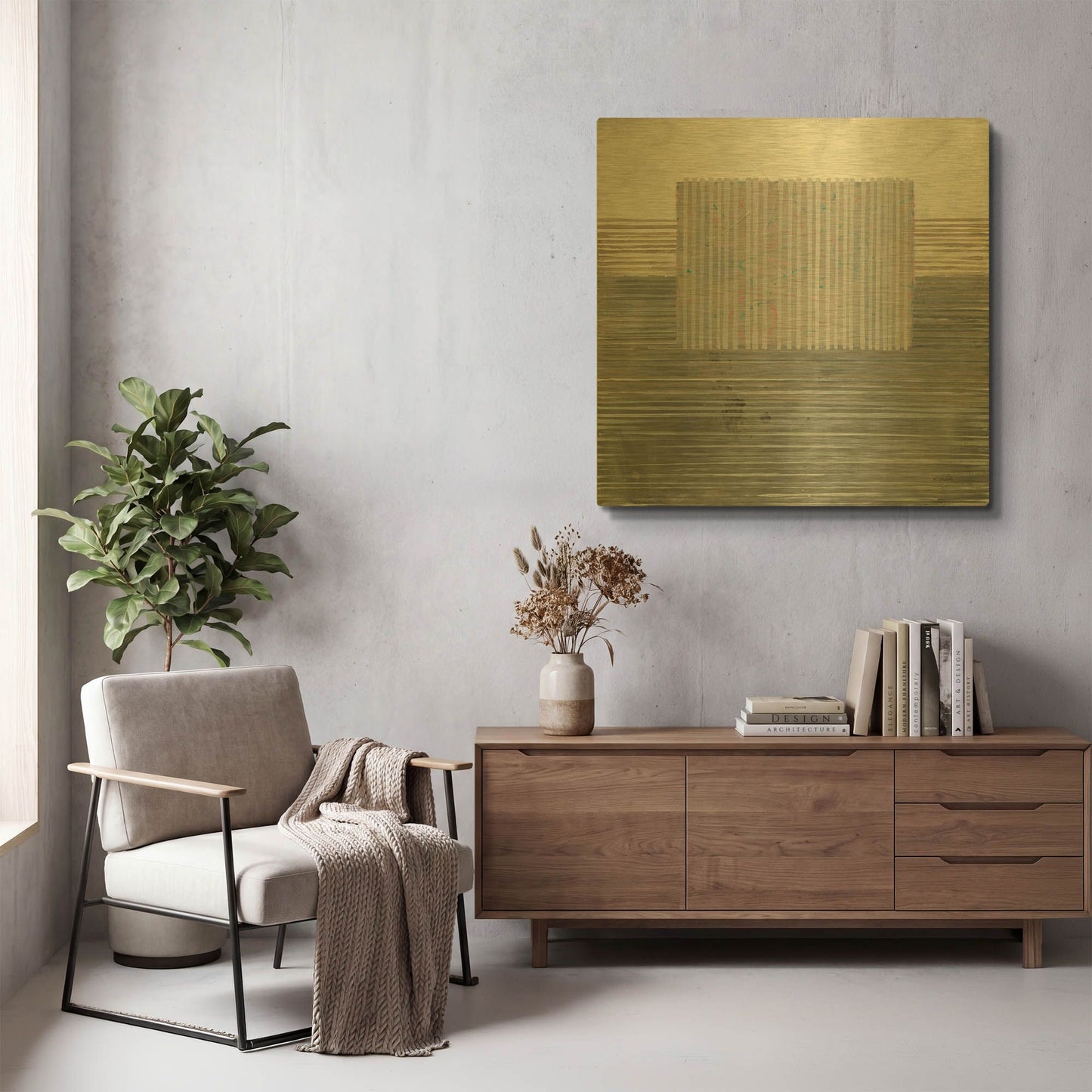 'Layers Of Reality' By Mike Schick Gold Metal Wall Art