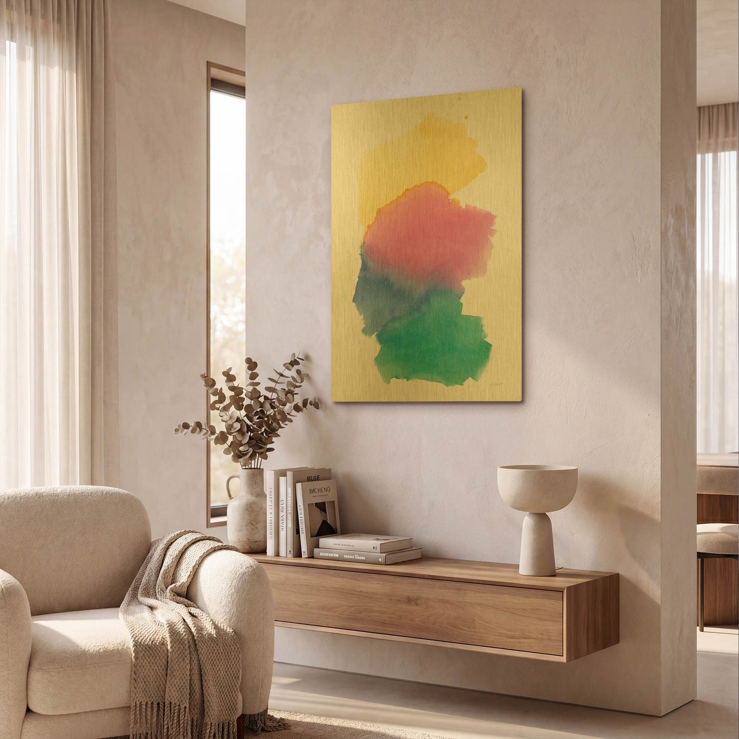 'Colorburst II' By Mike Schick Gold Metal Wall Art