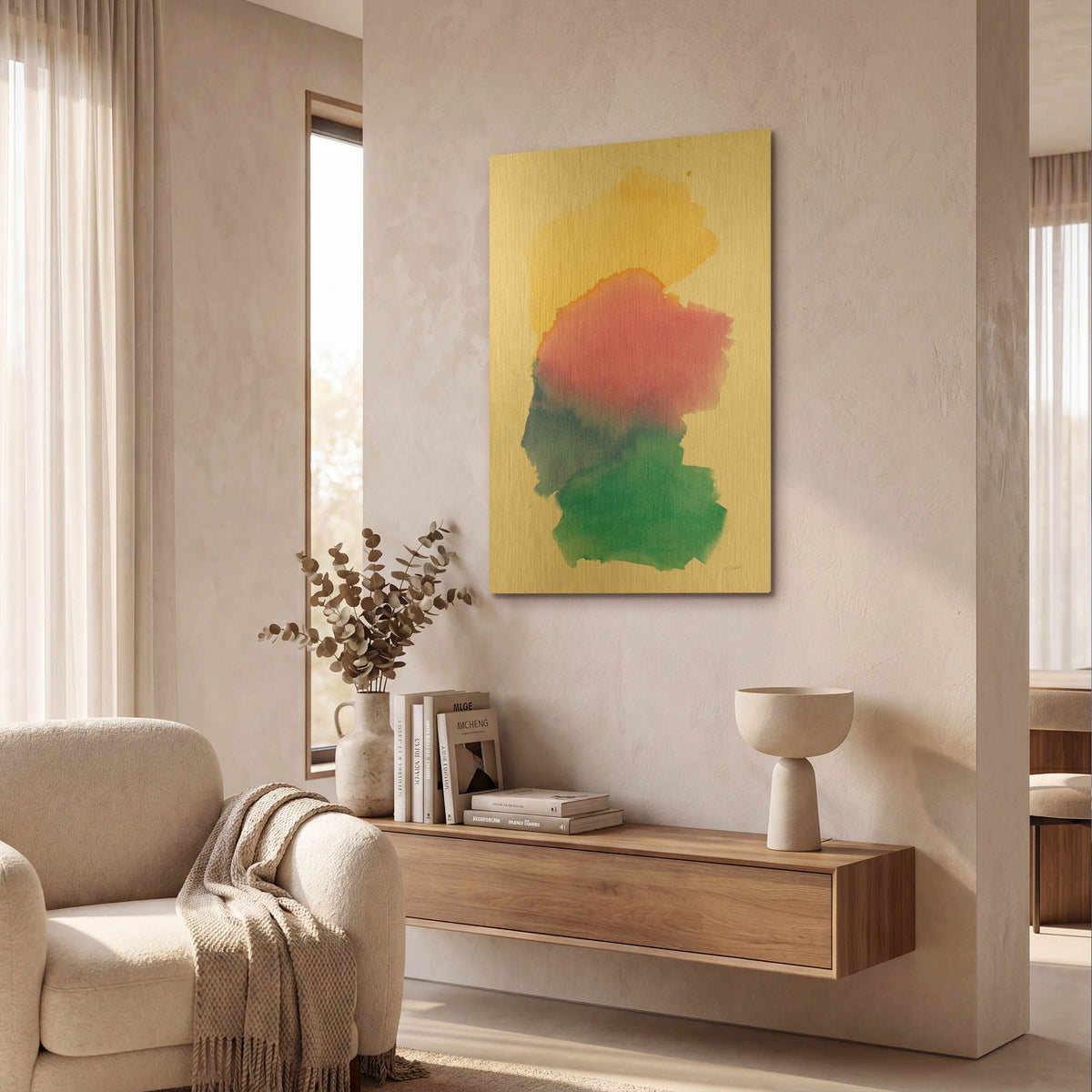'Colorburst II' By Mike Schick Gold Metal Wall Art