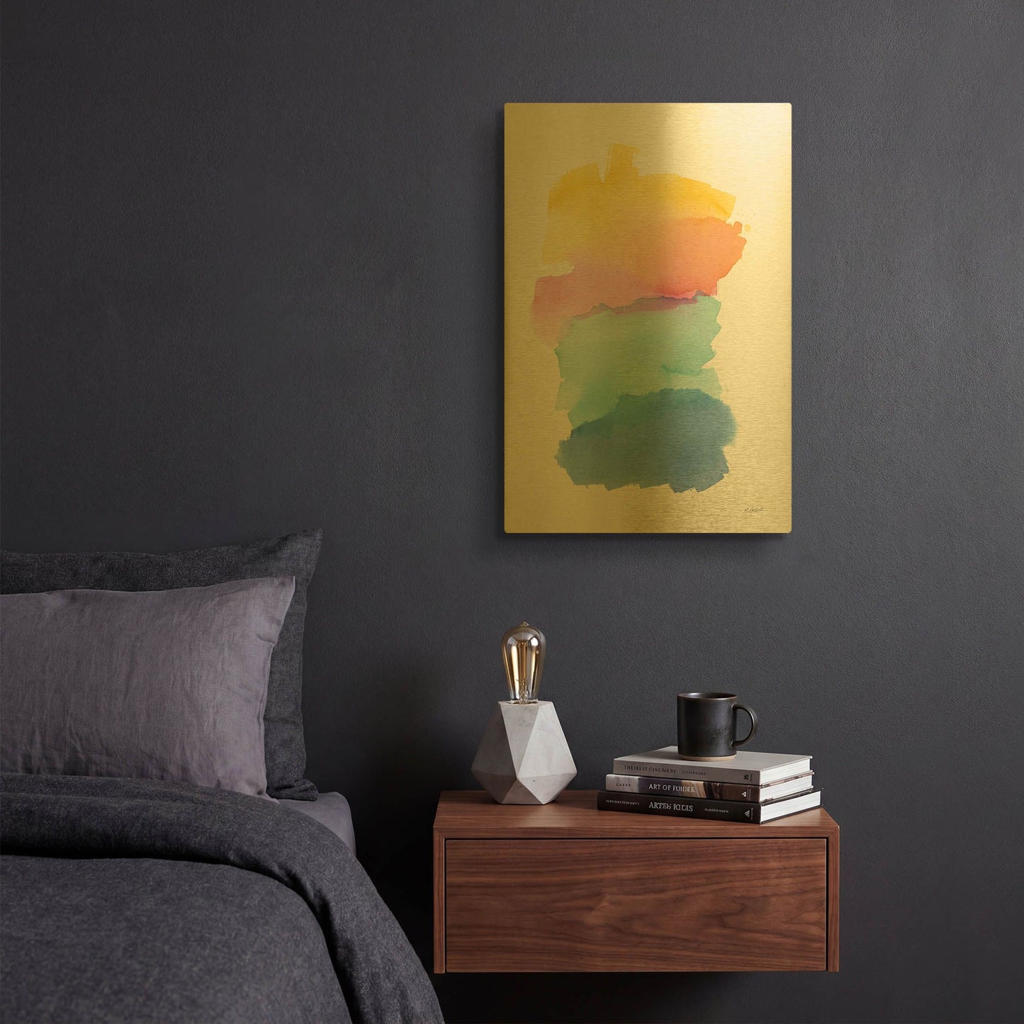 'Colorburst I' By Mike Schick Gold Metal Wall Art
