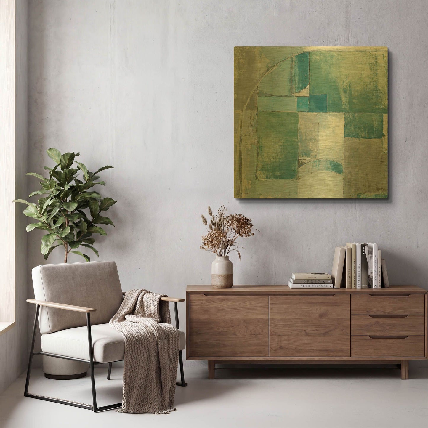 'Trans Blues Before Sunrise' By Mike Schick Gold Metal Wall Art