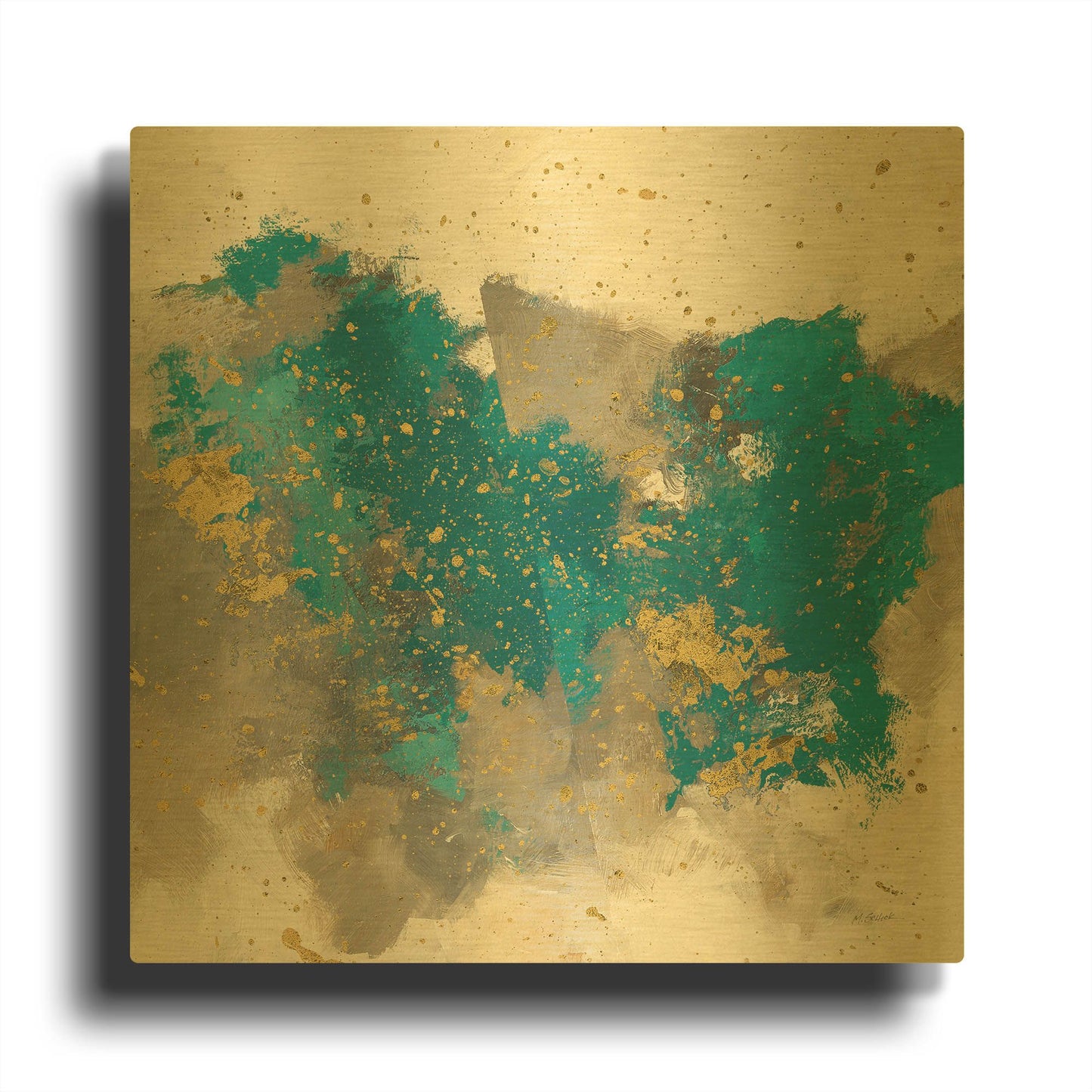 'Gray Matter Cream II' By Mike Schick Gold Metal Wall Art