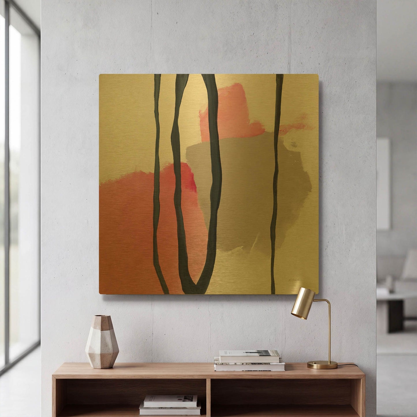 'Somersault I' By Mike Schick Gold Metal Wall Art