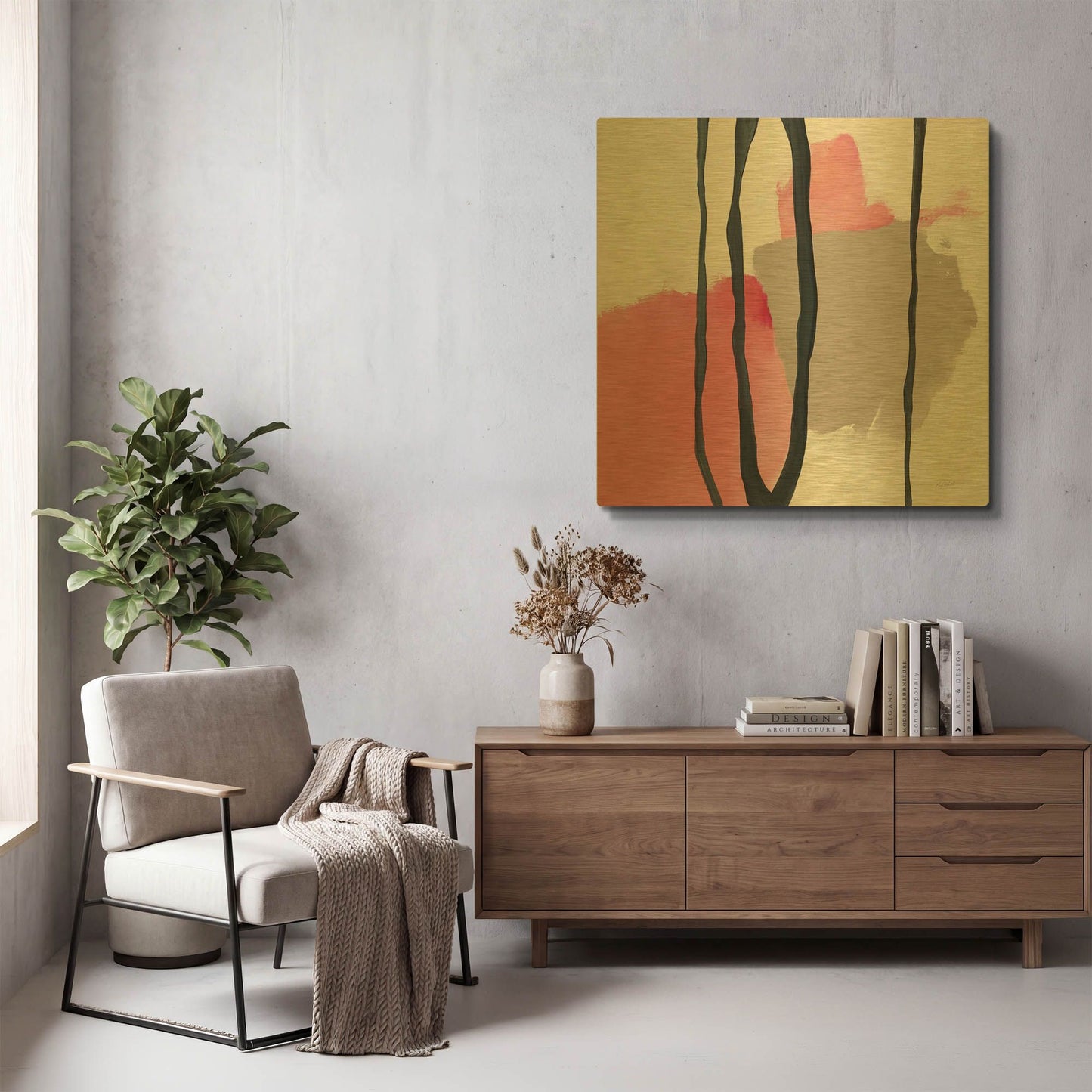 'Somersault I' By Mike Schick Gold Metal Wall Art
