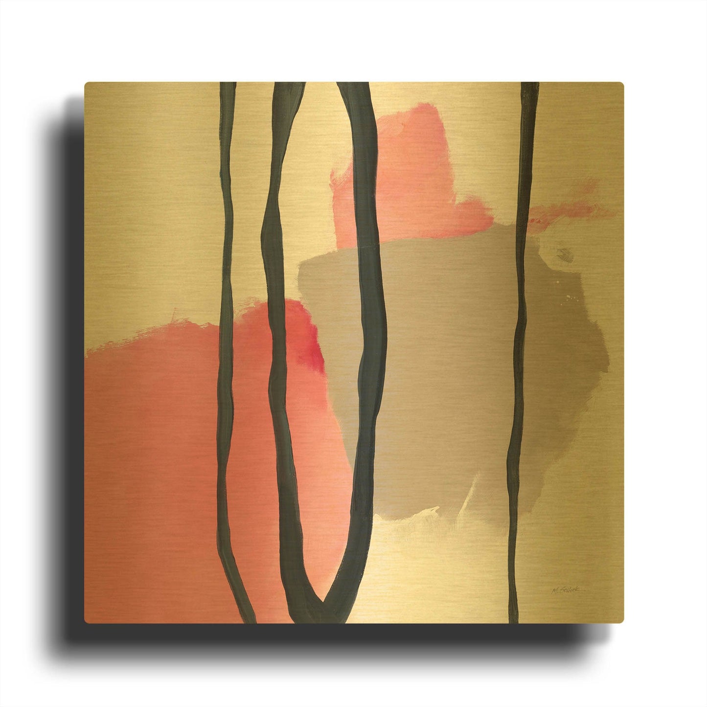 'Somersault I' By Mike Schick Gold Metal Wall Art