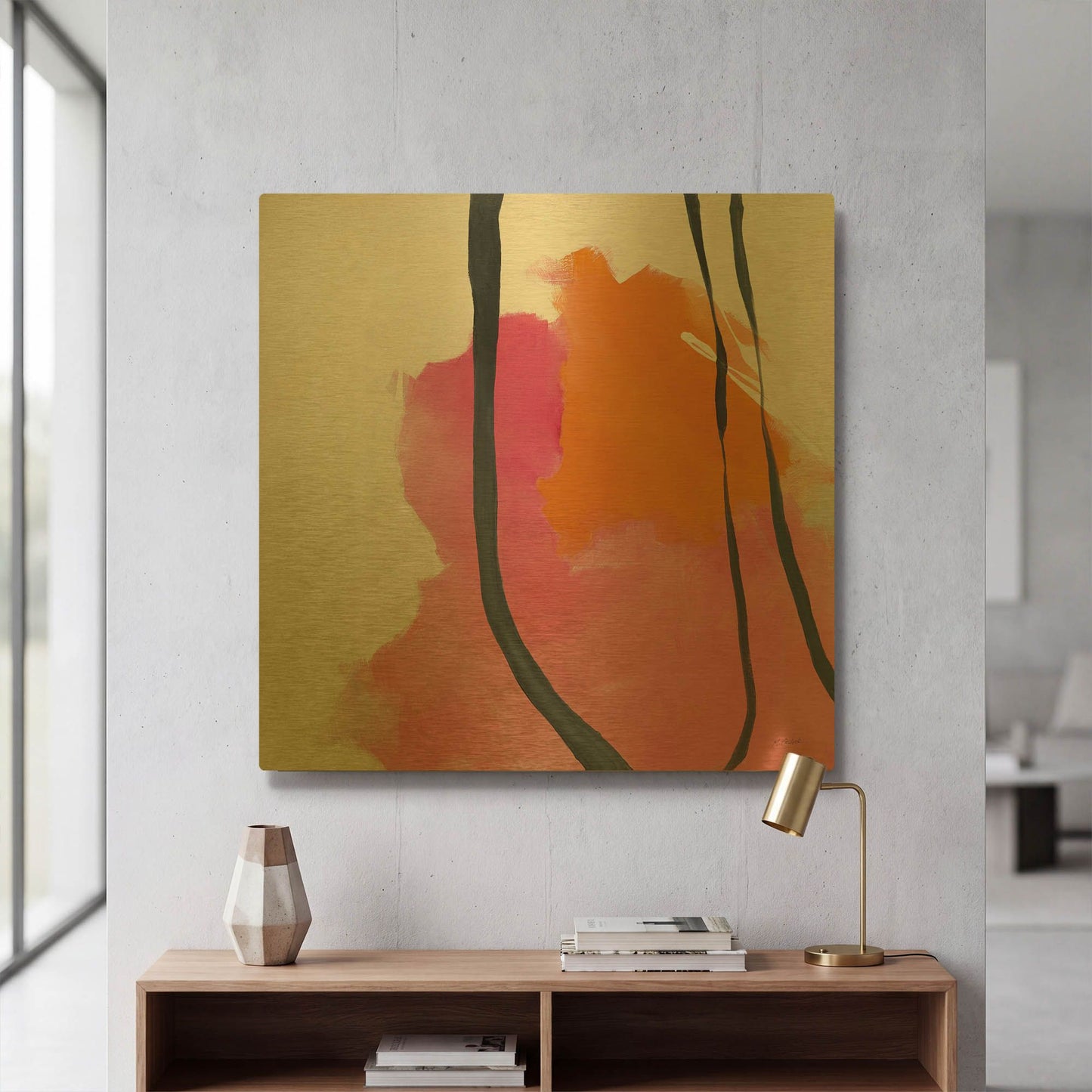 'Somersault II' By Mike Schick Gold Metal Wall Art