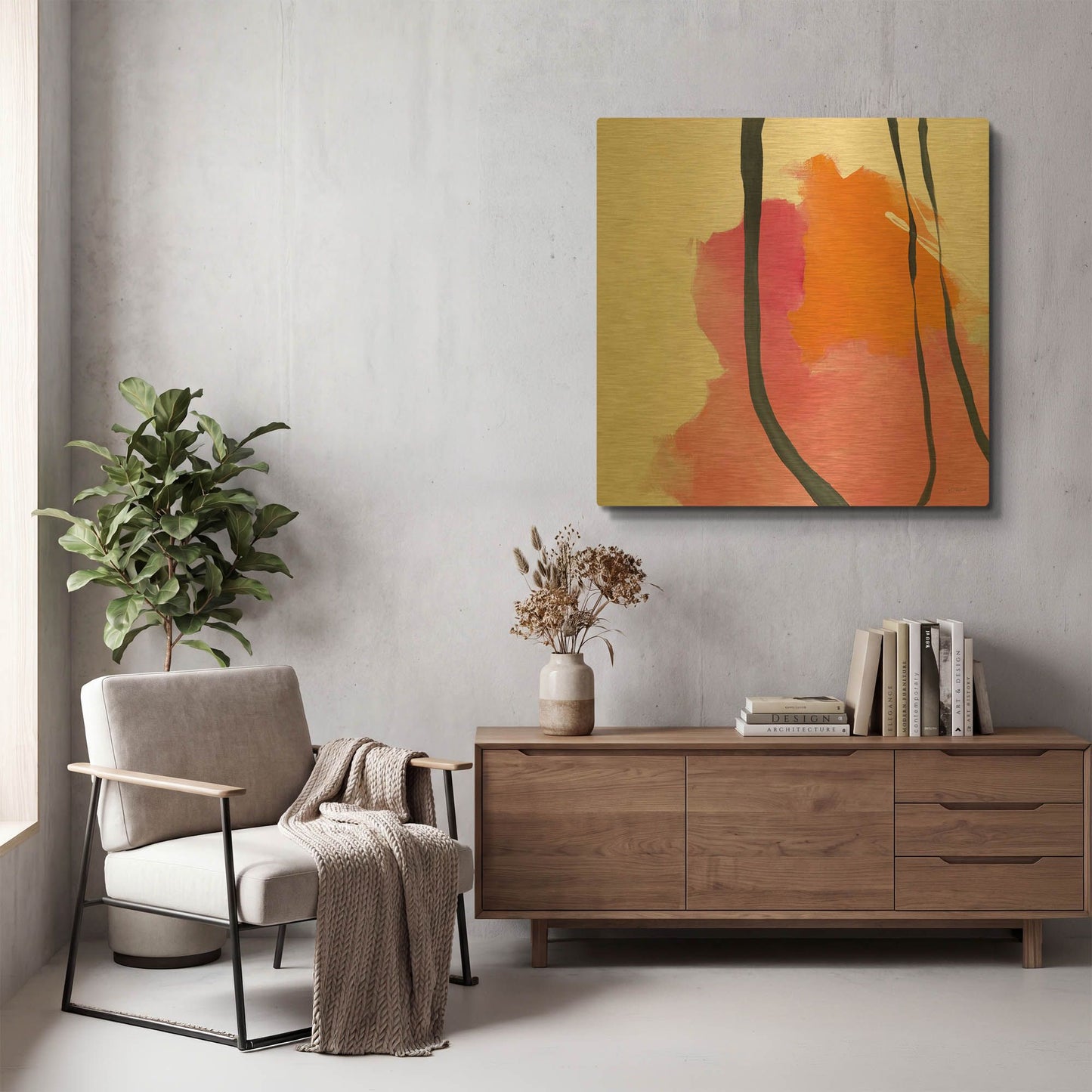 'Somersault II' By Mike Schick Gold Metal Wall Art