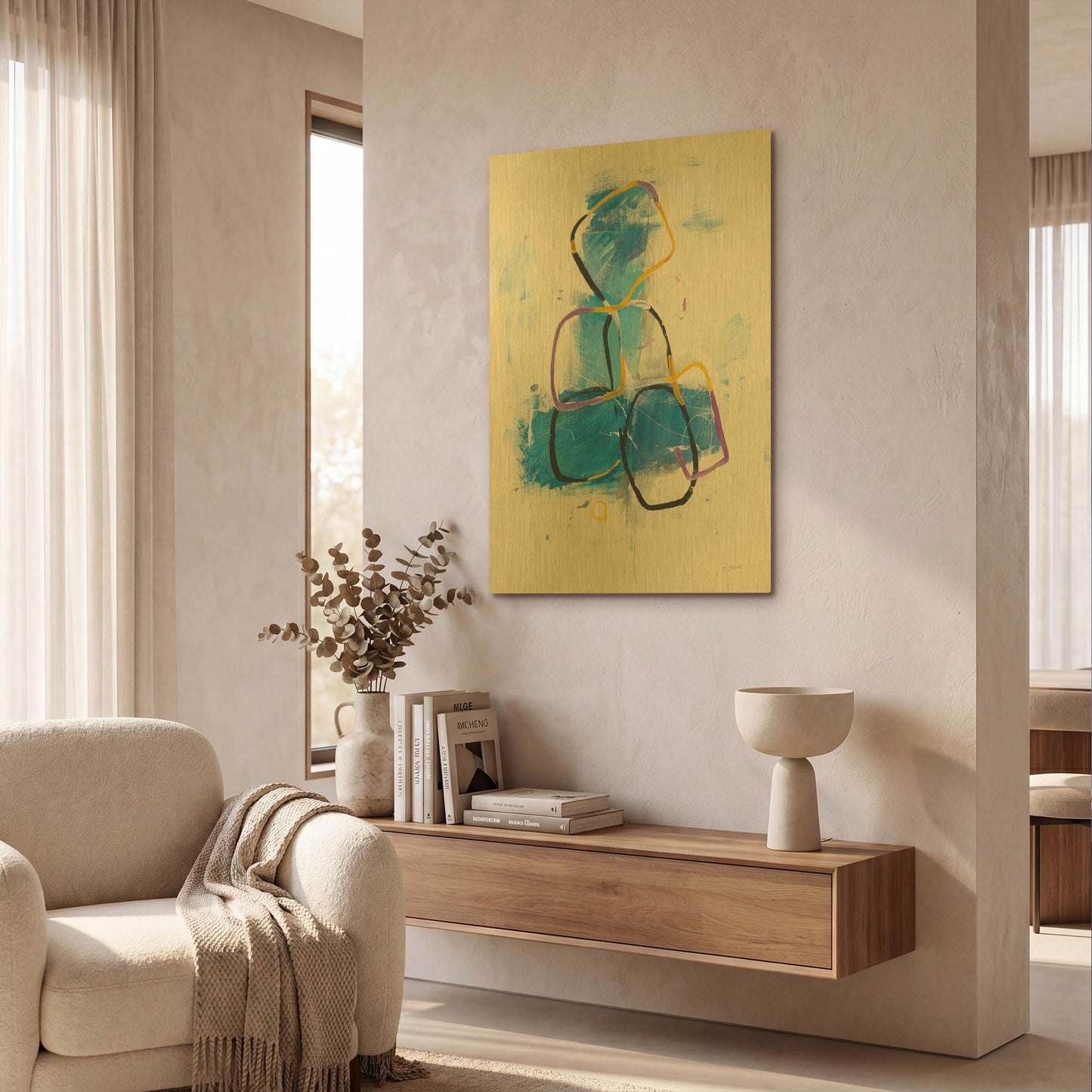 'Playground' By Mike Schick Gold Metal Wall Art