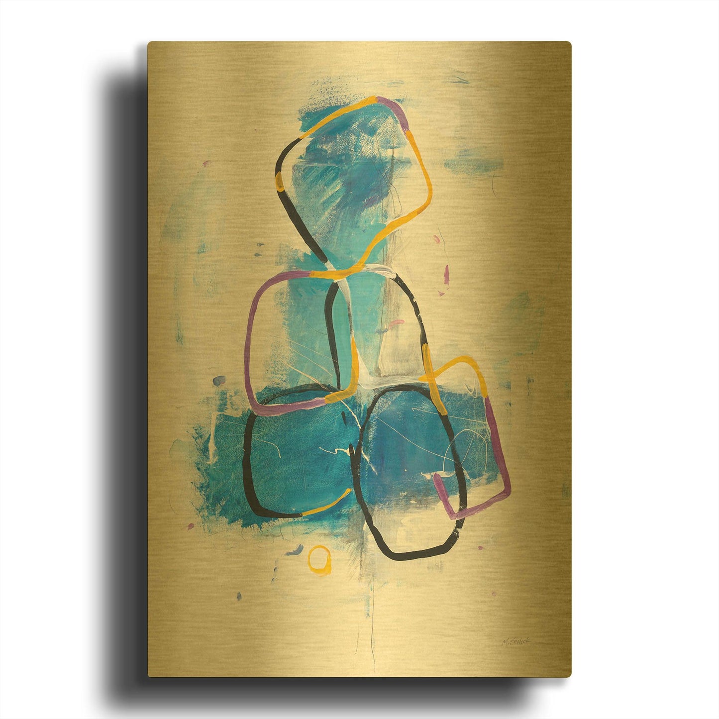 'Playground' By Mike Schick Gold Metal Wall Art