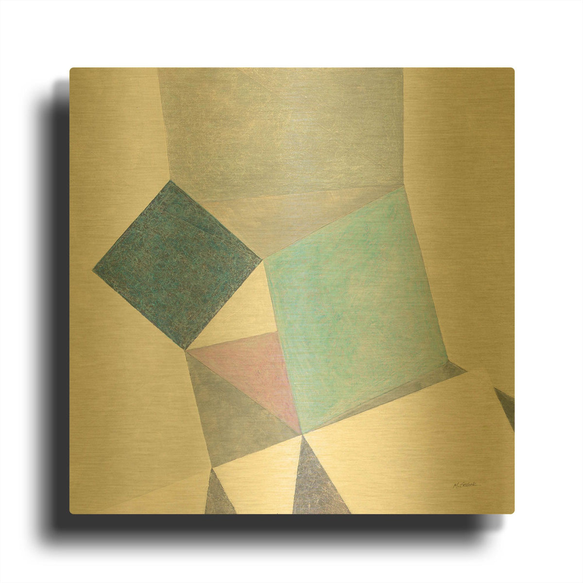 'Paper Cut' By Mike Schick Gold Metal Wall Art