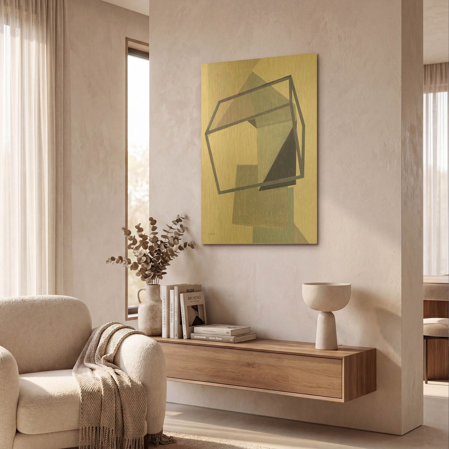 'Paper Trail III Crop' By Mike Schick Gold Metal Wall Art