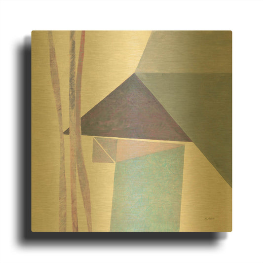 'Paper Work III' By Mike Schick Gold Metal Wall Art