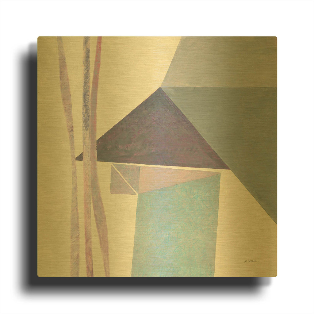 'Paper Work III' By Mike Schick Gold Metal Wall Art