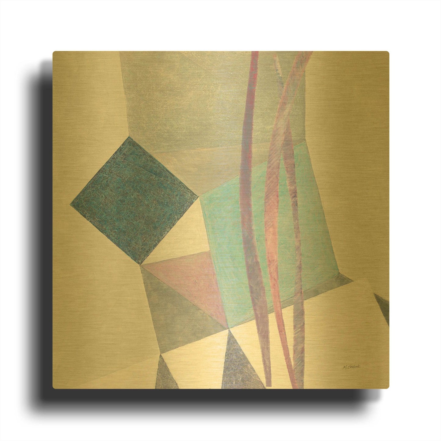 'Paper Cut II' By Mike Schick Gold Metal Wall Art