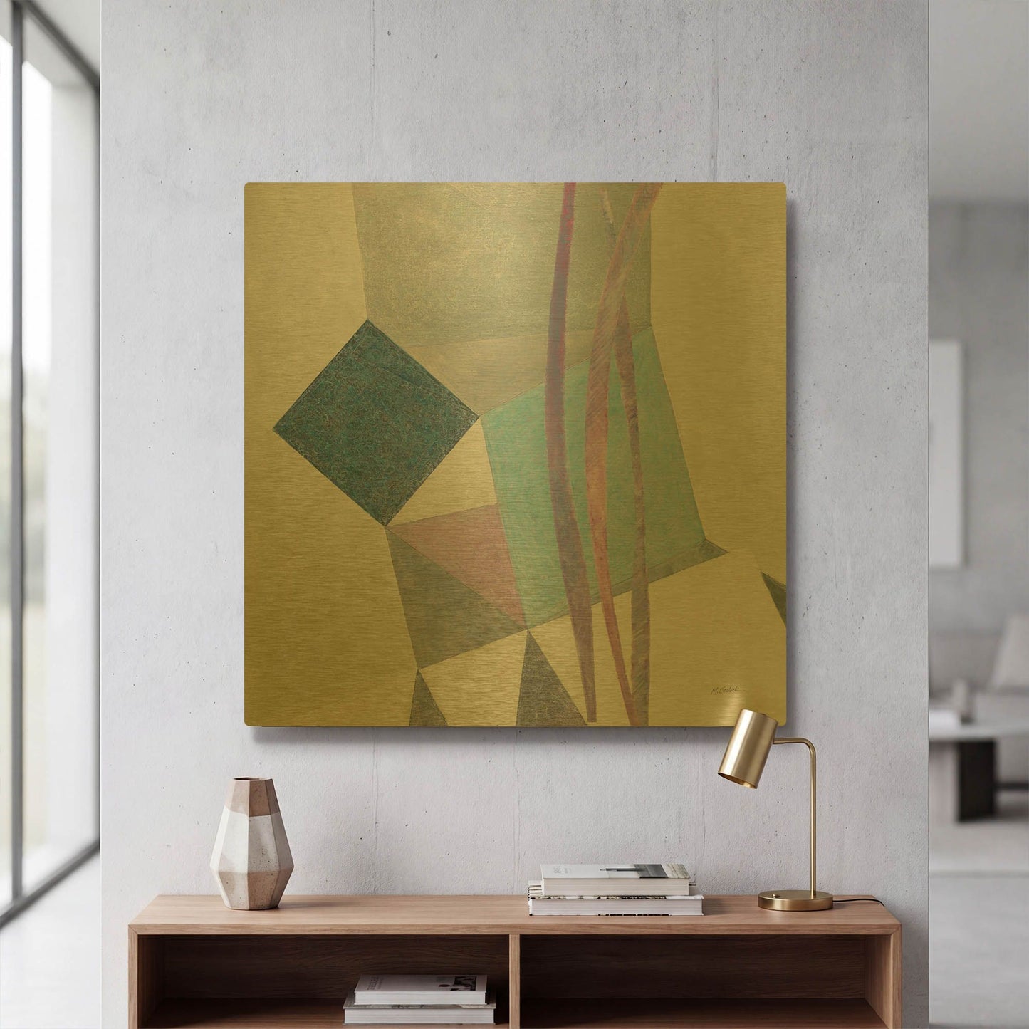 'Paper Cut II' By Mike Schick Gold Metal Wall Art