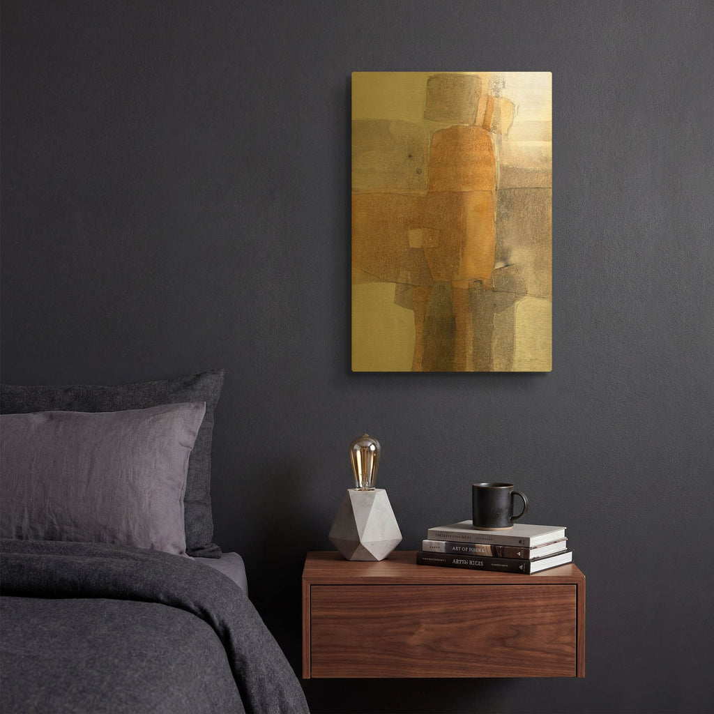 'Eight Piece Box' By Mike Schick Gold Metal Wall Art