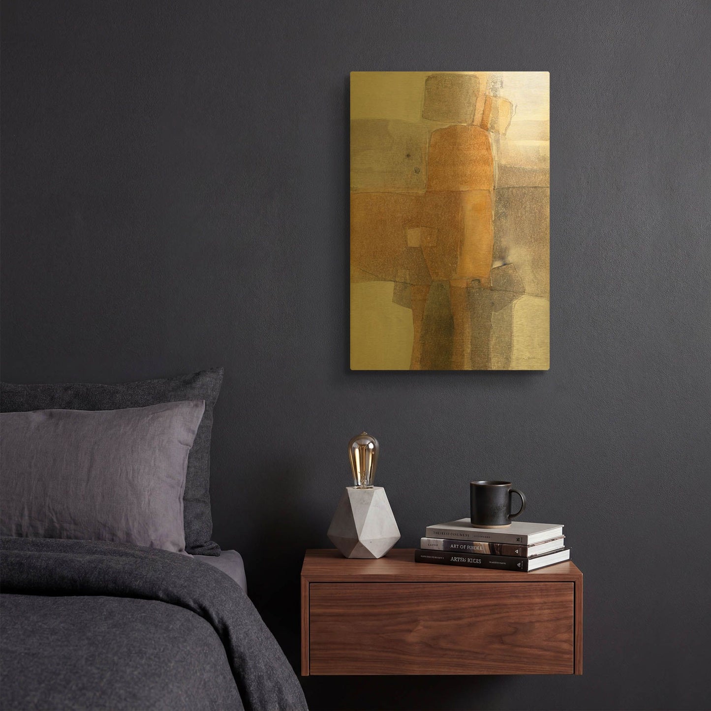 'Eight Piece Box' By Mike Schick Gold Metal Wall Art