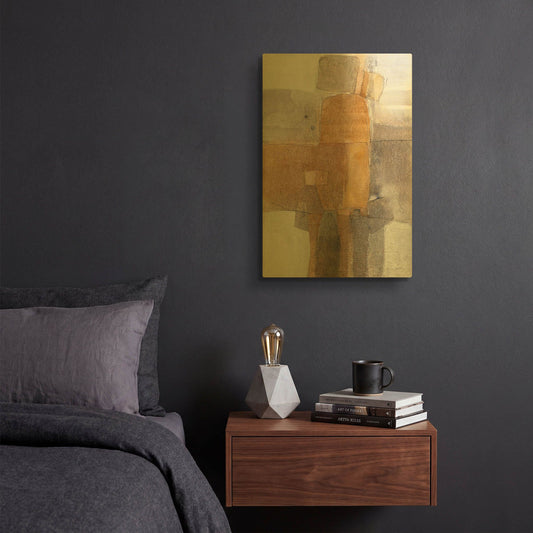 'Eight Piece Box' By Mike Schick Gold Metal Wall Art