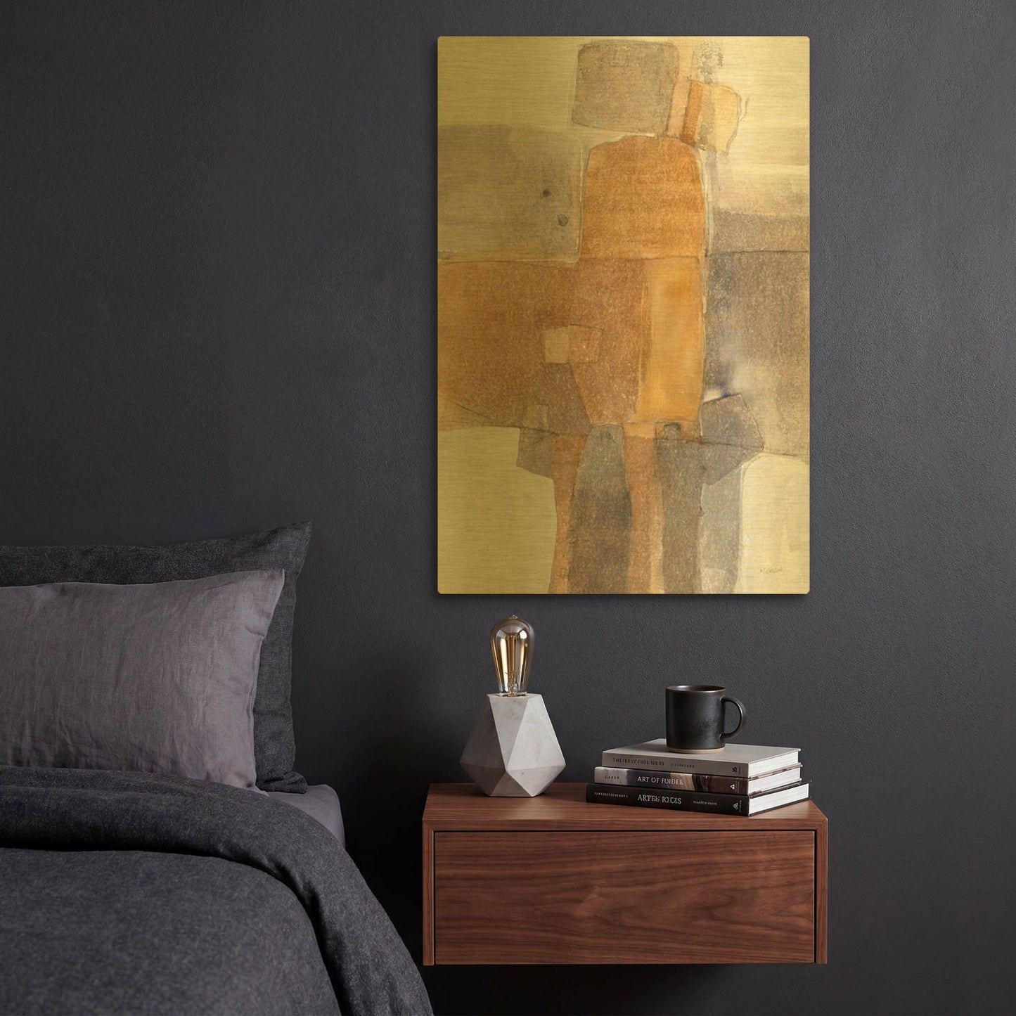 'Eight Piece Box' By Mike Schick Gold Metal Wall Art