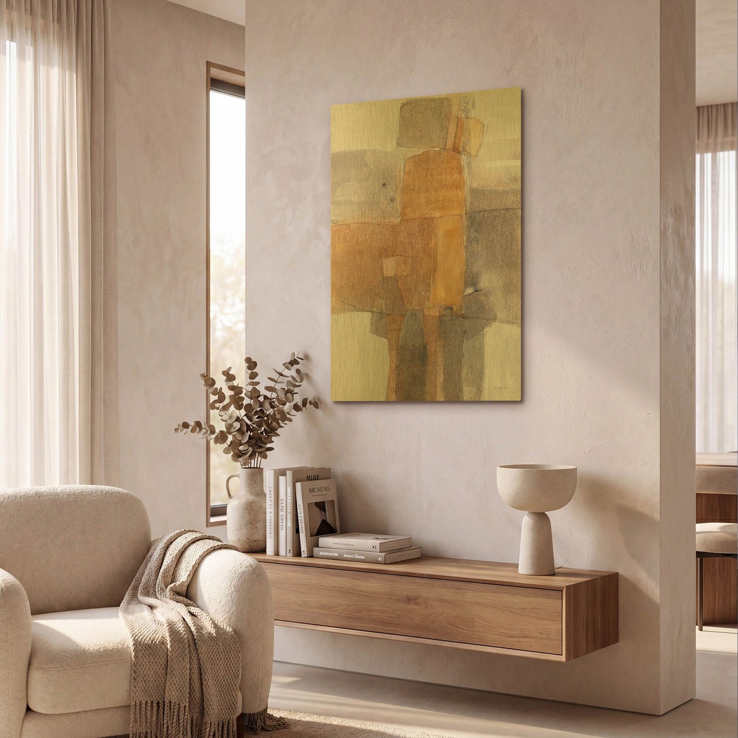 'Eight Piece Box' By Mike Schick Gold Metal Wall Art