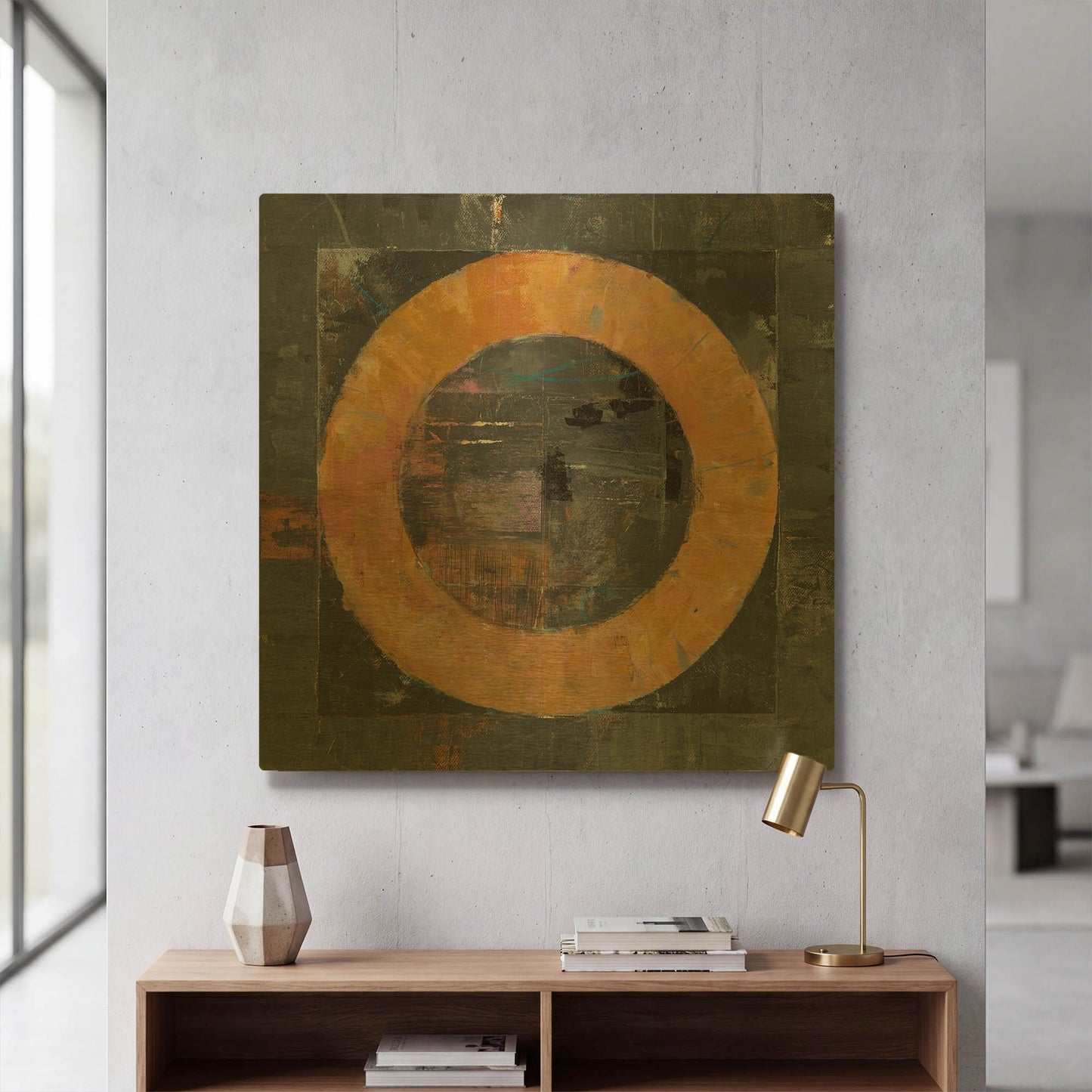 'Roundabout' By Mike Schick Gold Metal Wall Art