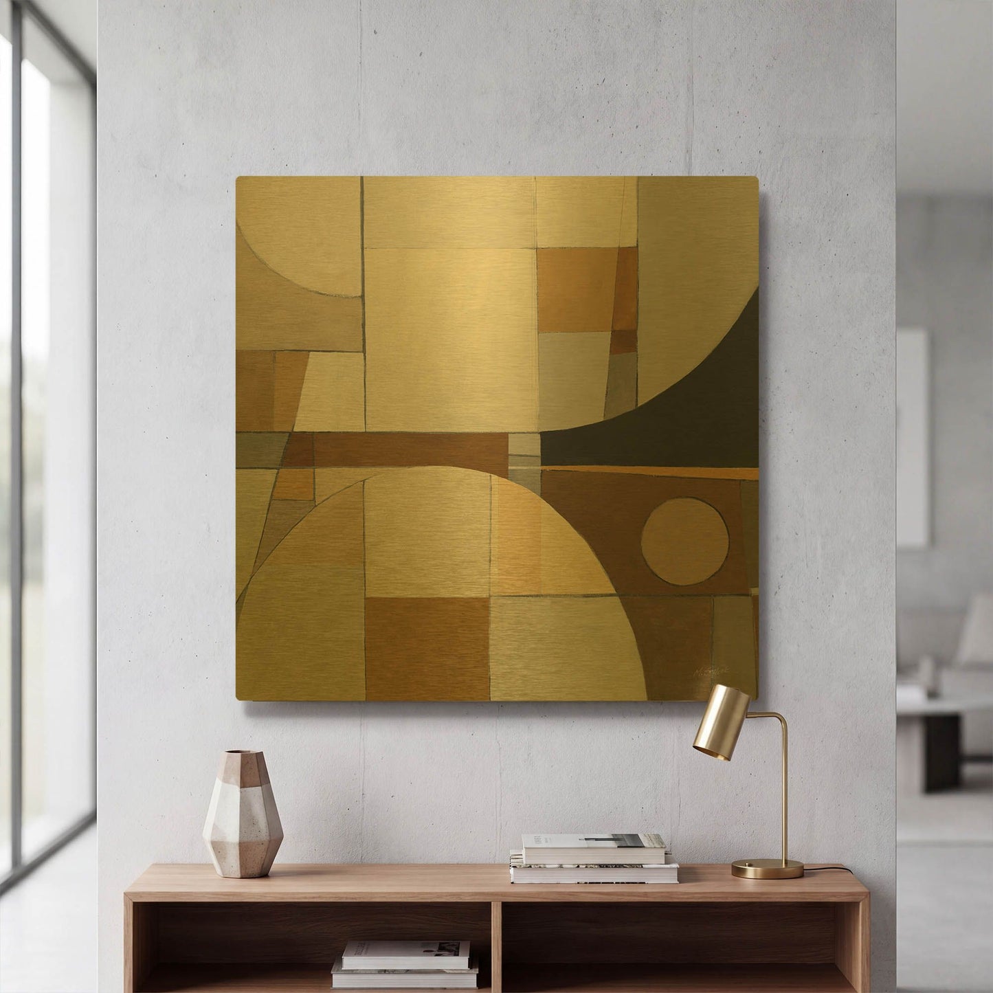 'Champagne IV Crop' By Mike Schick Gold Metal Wall Art