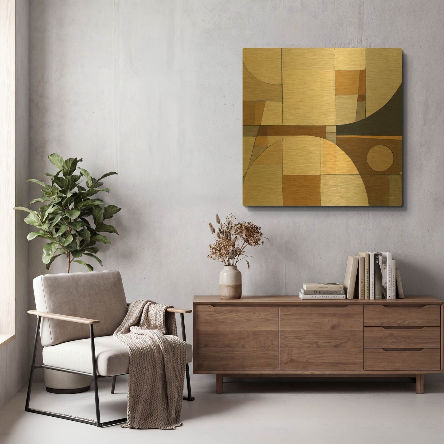 'Champagne IV Crop' By Mike Schick Gold Metal Wall Art