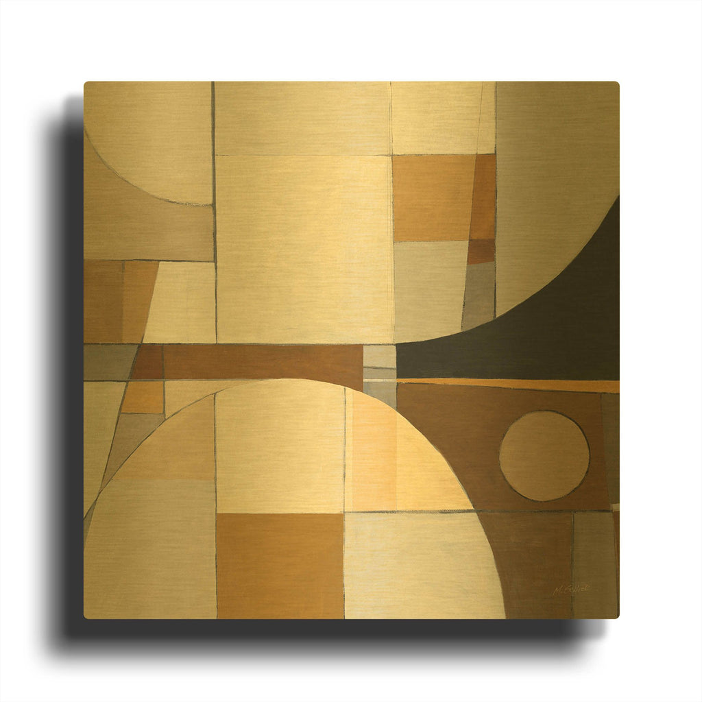 'Champagne IV Crop' By Mike Schick Gold Metal Wall Art