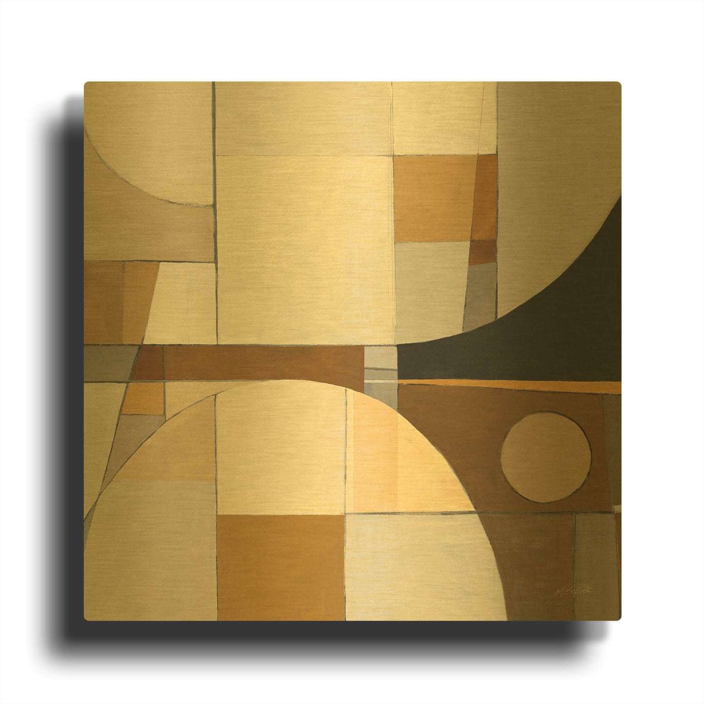'Champagne IV Crop' By Mike Schick Gold Metal Wall Art
