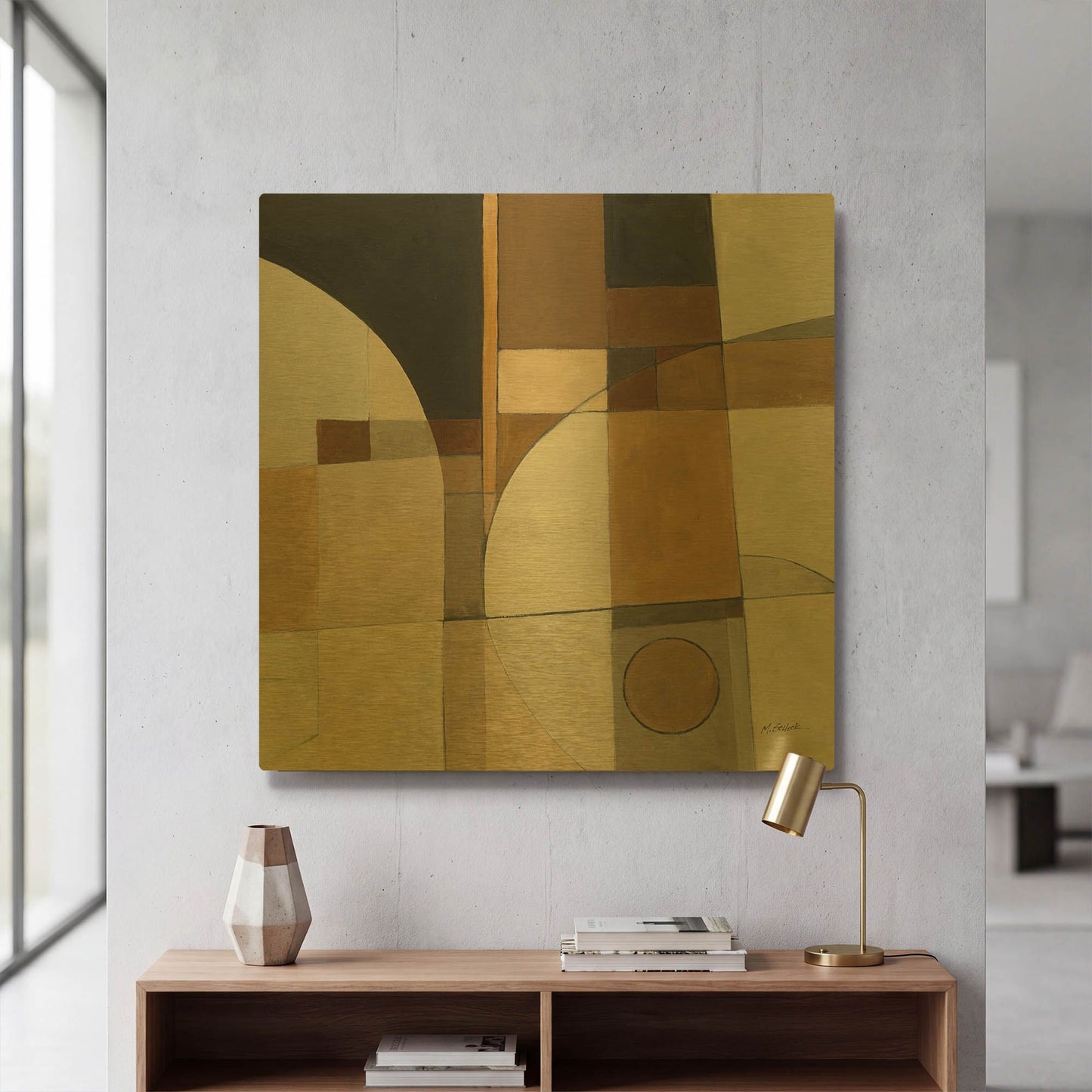 'Champagne III Crop' By Mike Schick Gold Metal Wall Art