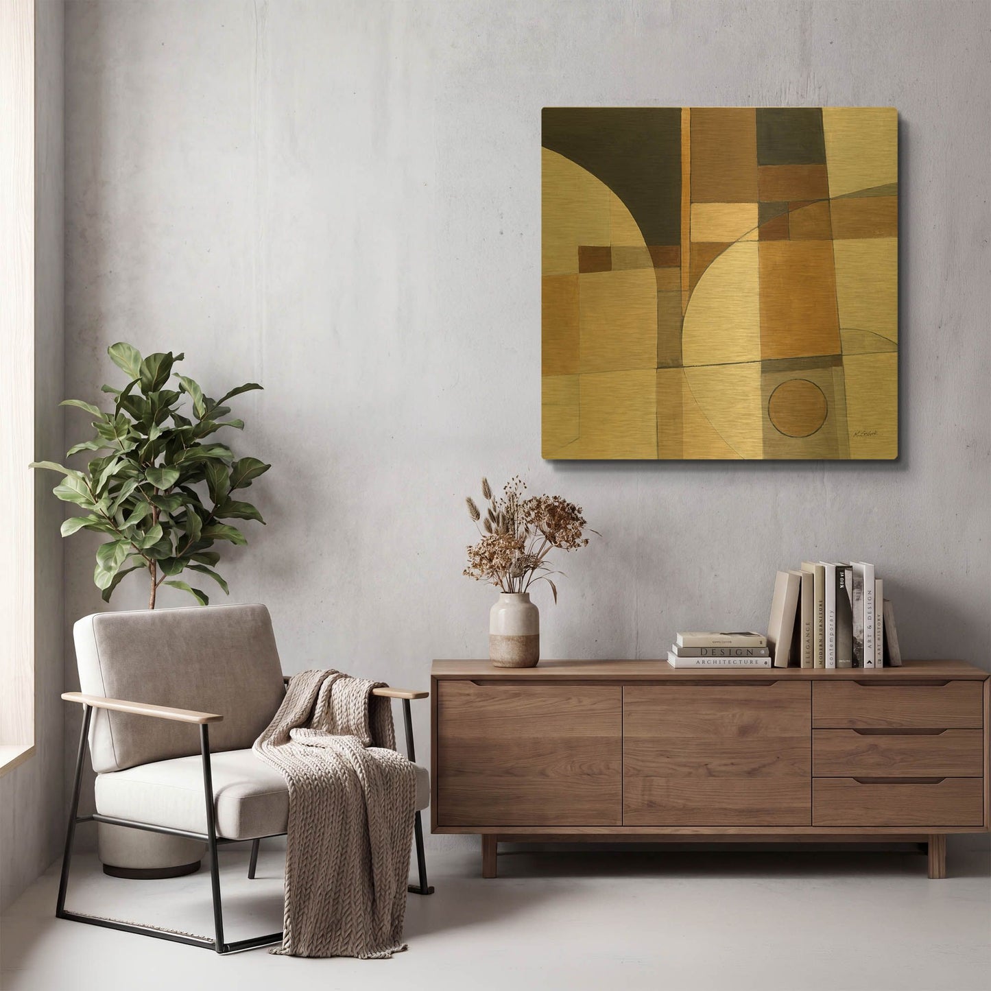 'Champagne III Crop' By Mike Schick Gold Metal Wall Art