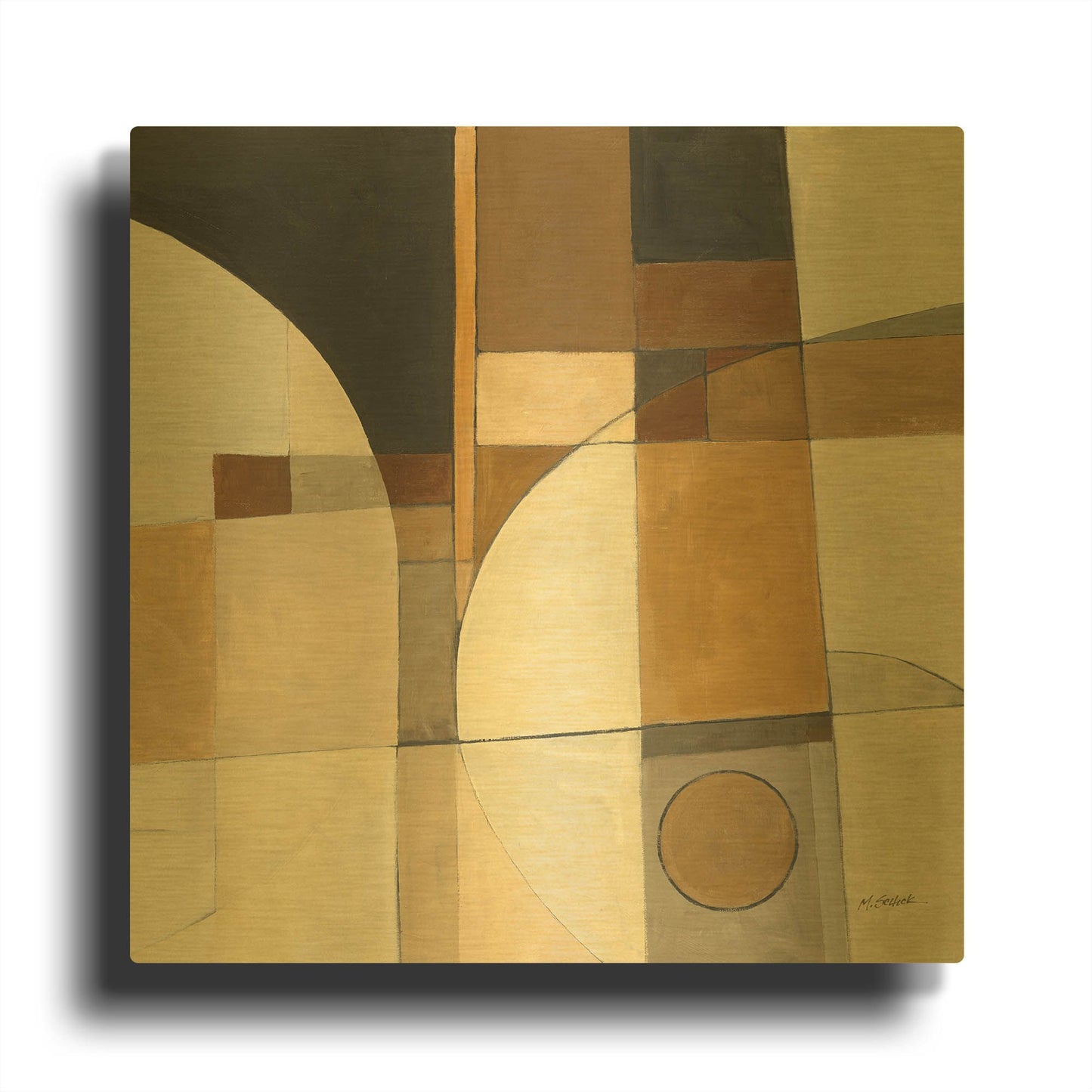 'Champagne III Crop' By Mike Schick Gold Metal Wall Art