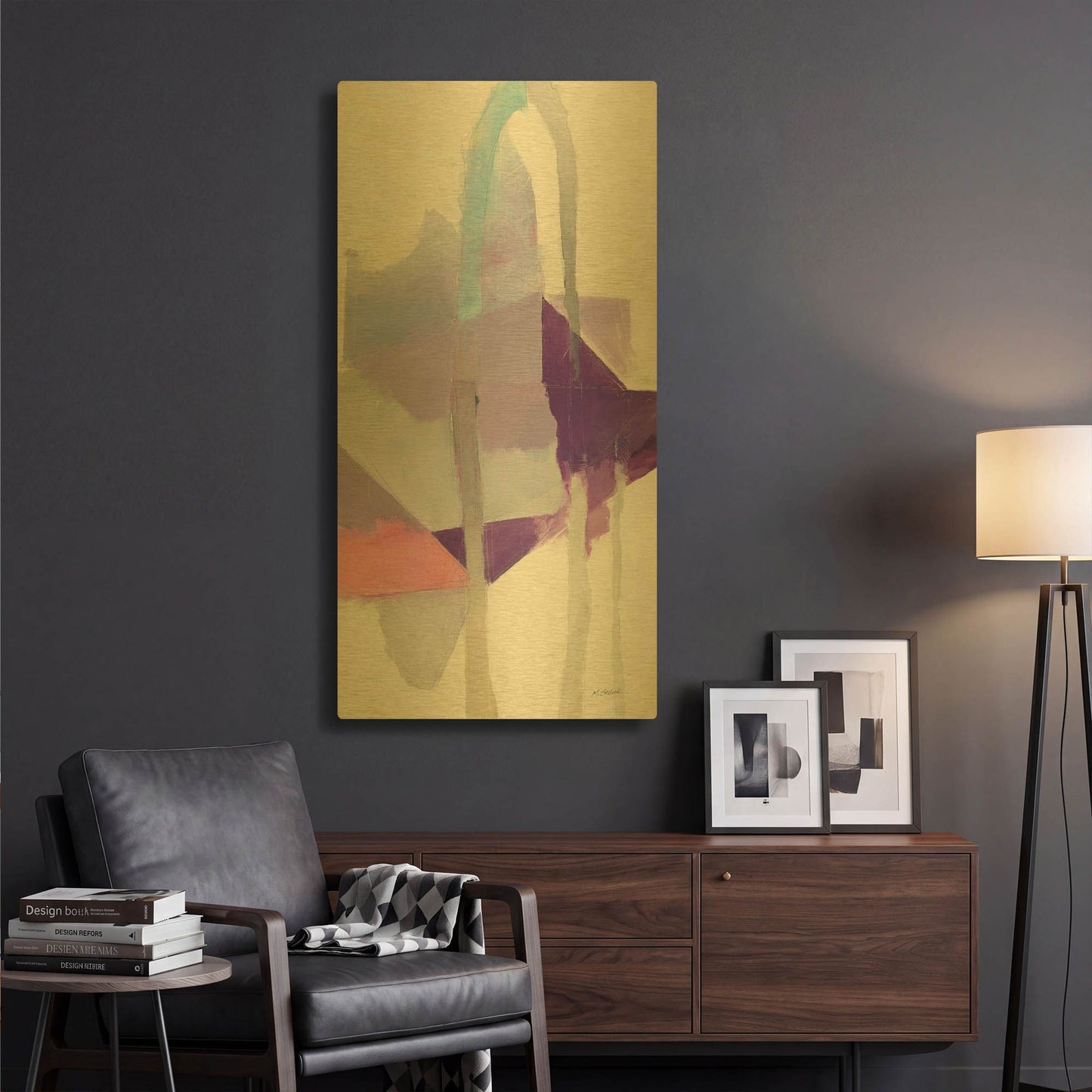 'Bypass I' By Mike Schick Gold Metal Wall Art