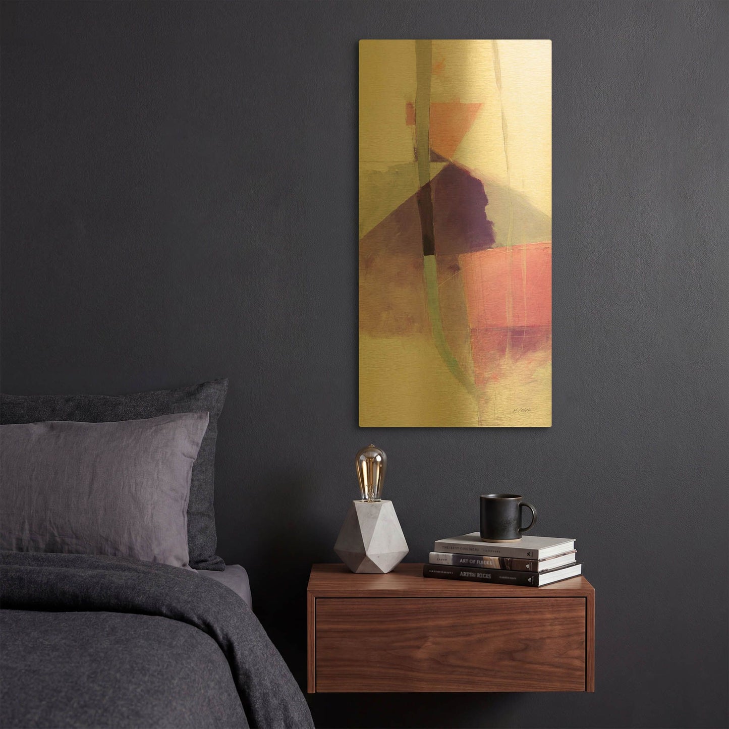 'Bypass II' By Mike Schick Gold Metal Wall Art