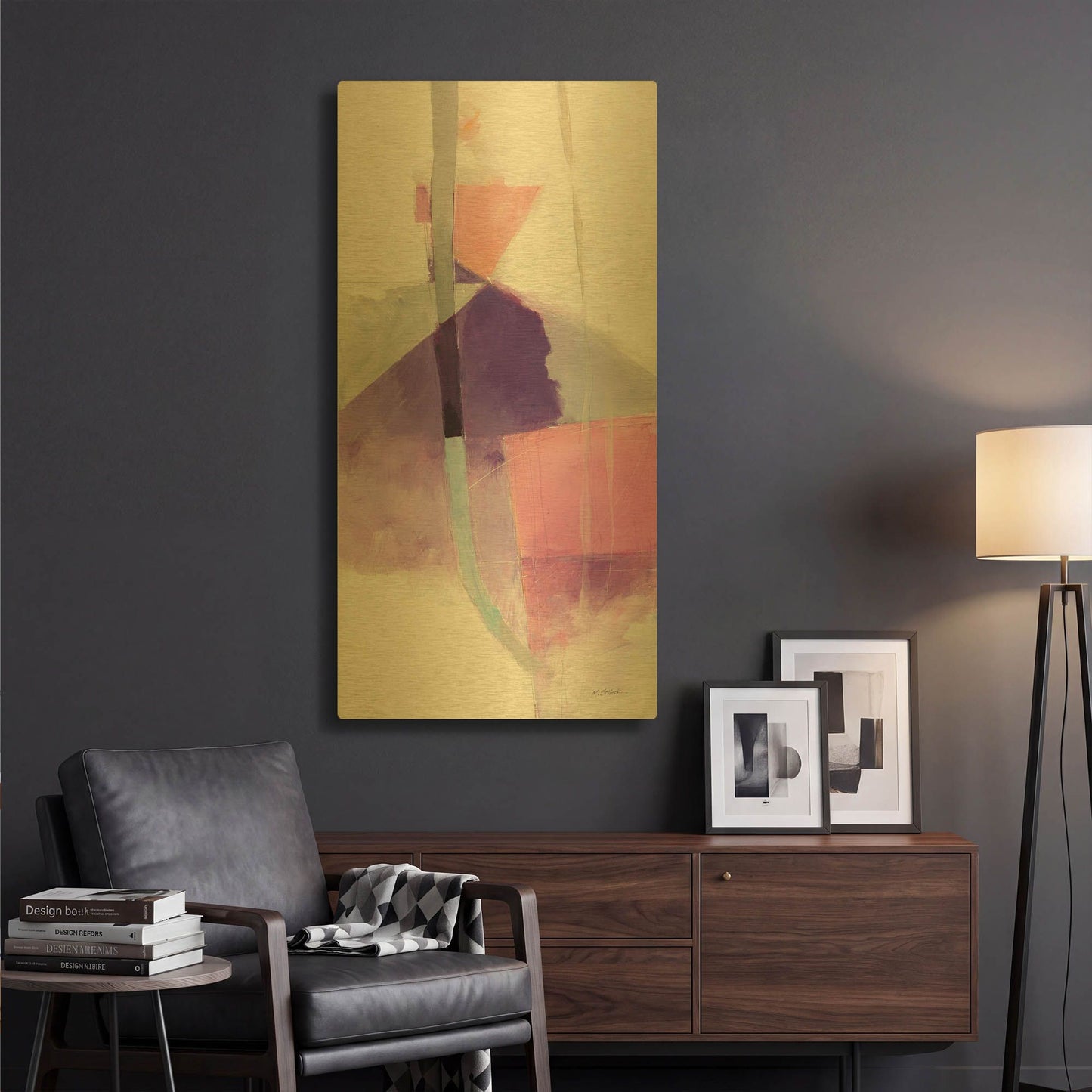 'Bypass II' By Mike Schick Gold Metal Wall Art