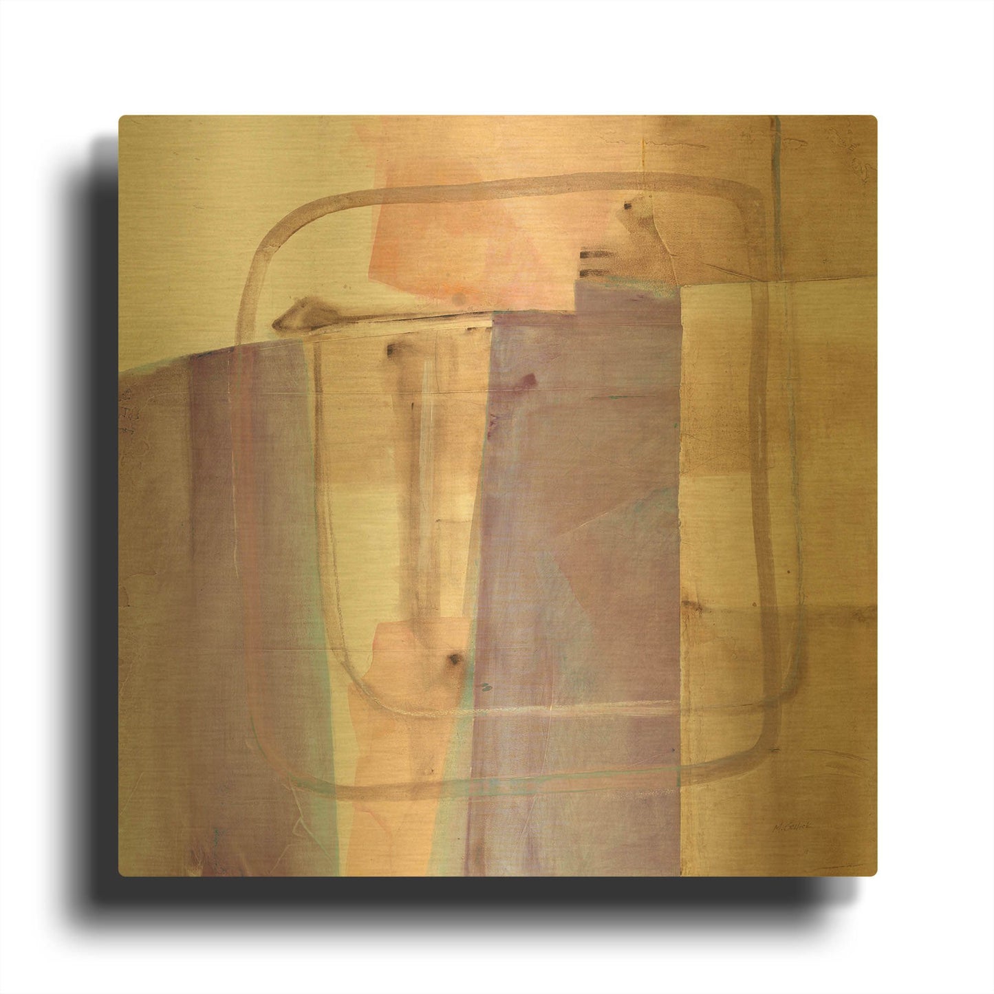 'Passage I Blush Purple' By Mike Schick Gold Metal Wall Art