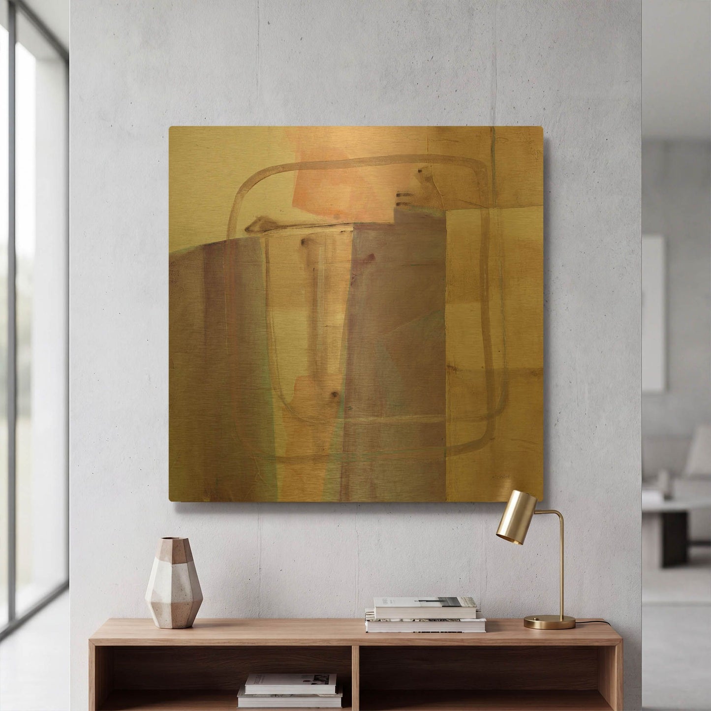 'Passage I Blush Purple' By Mike Schick Gold Metal Wall Art