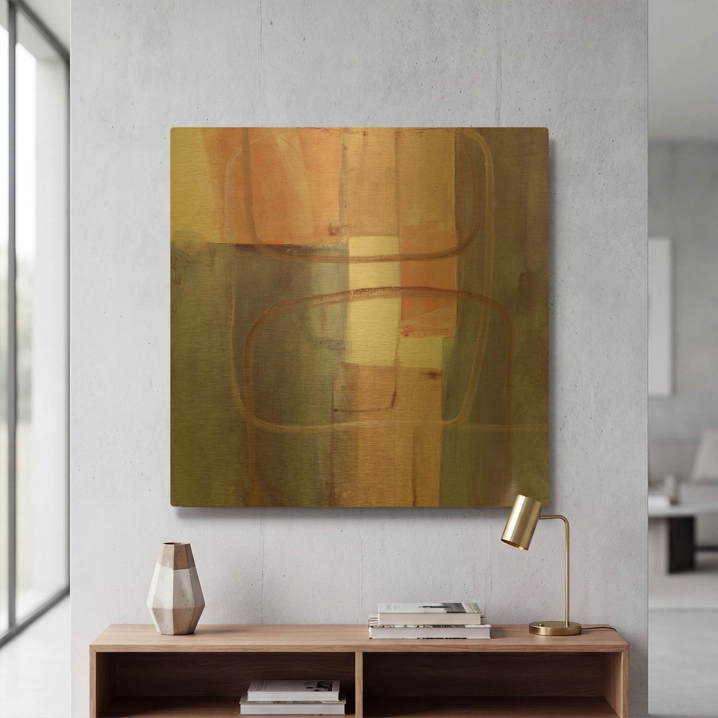 'Passage II Blush Purple' By Mike Schick Gold Metal Wall Art