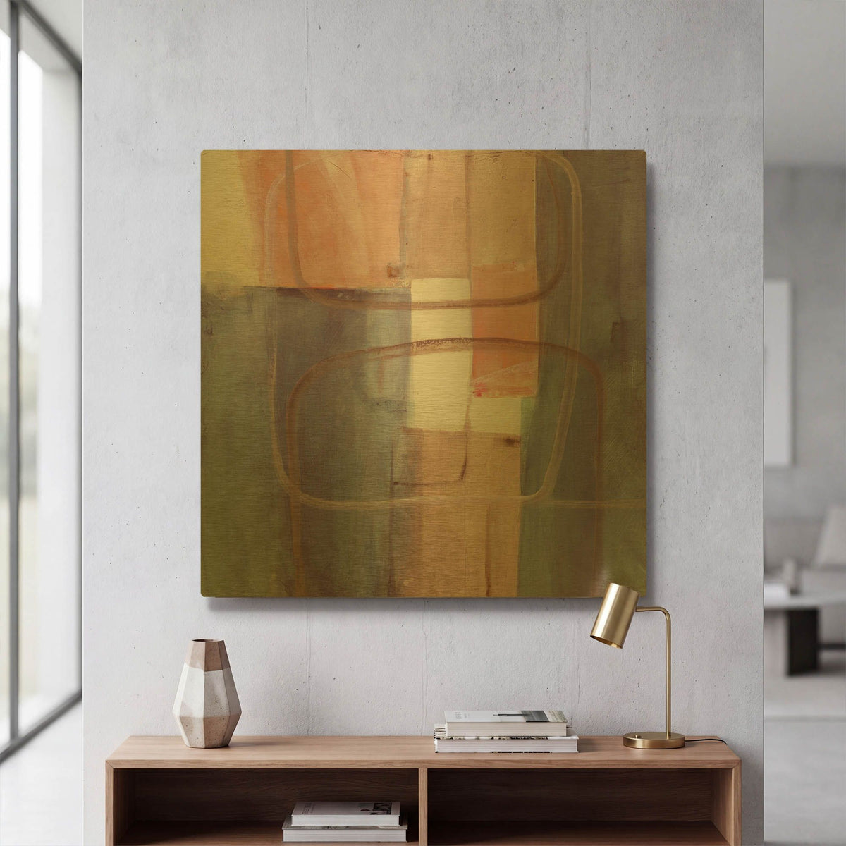 'Passage II Blush Purple' By Mike Schick Gold Metal Wall Art