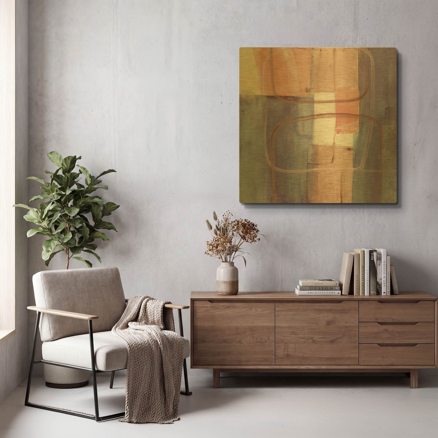 'Passage II Blush Purple' By Mike Schick Gold Metal Wall Art