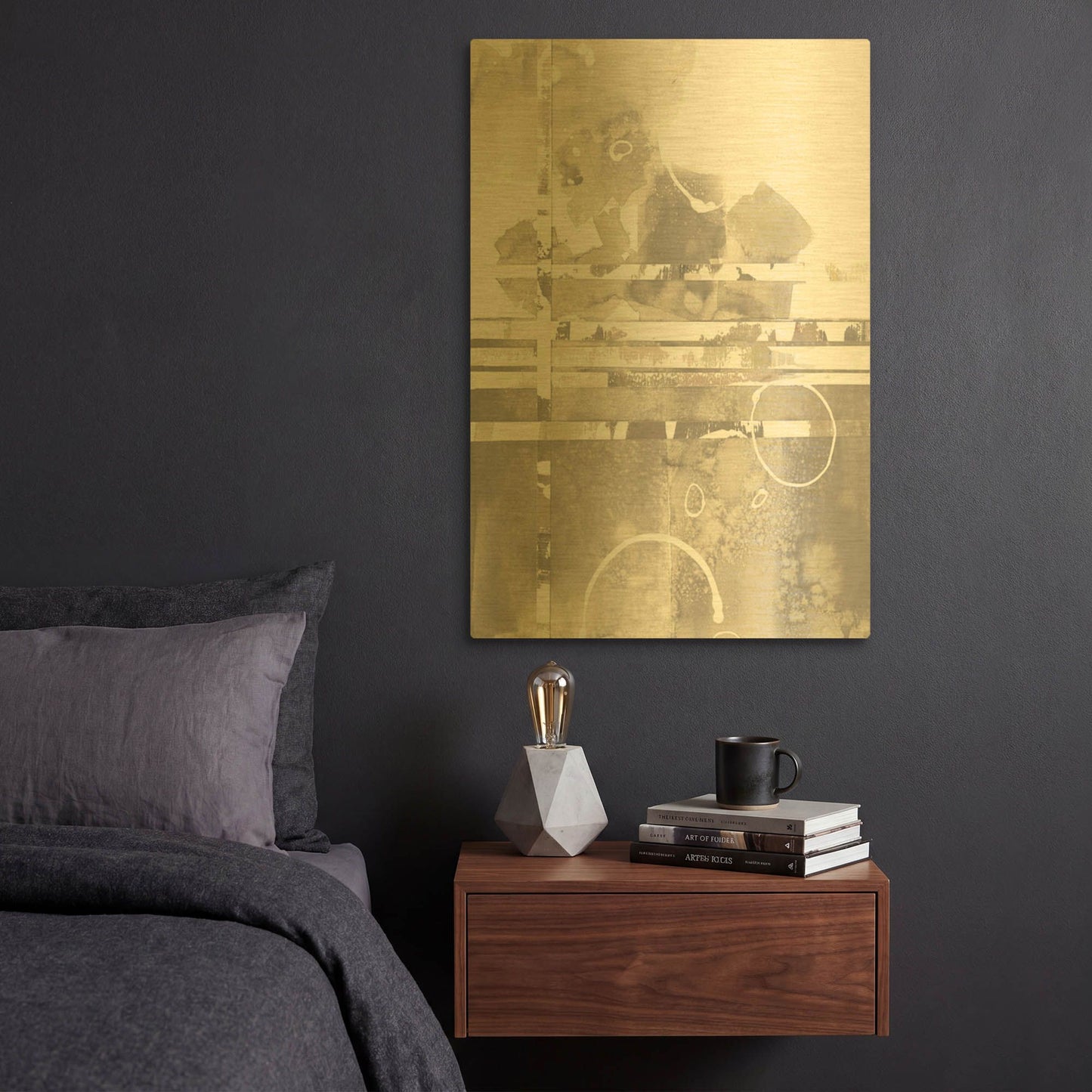 'Inbound Traffic Neutral' By Mike Schick Gold Metal Wall Art