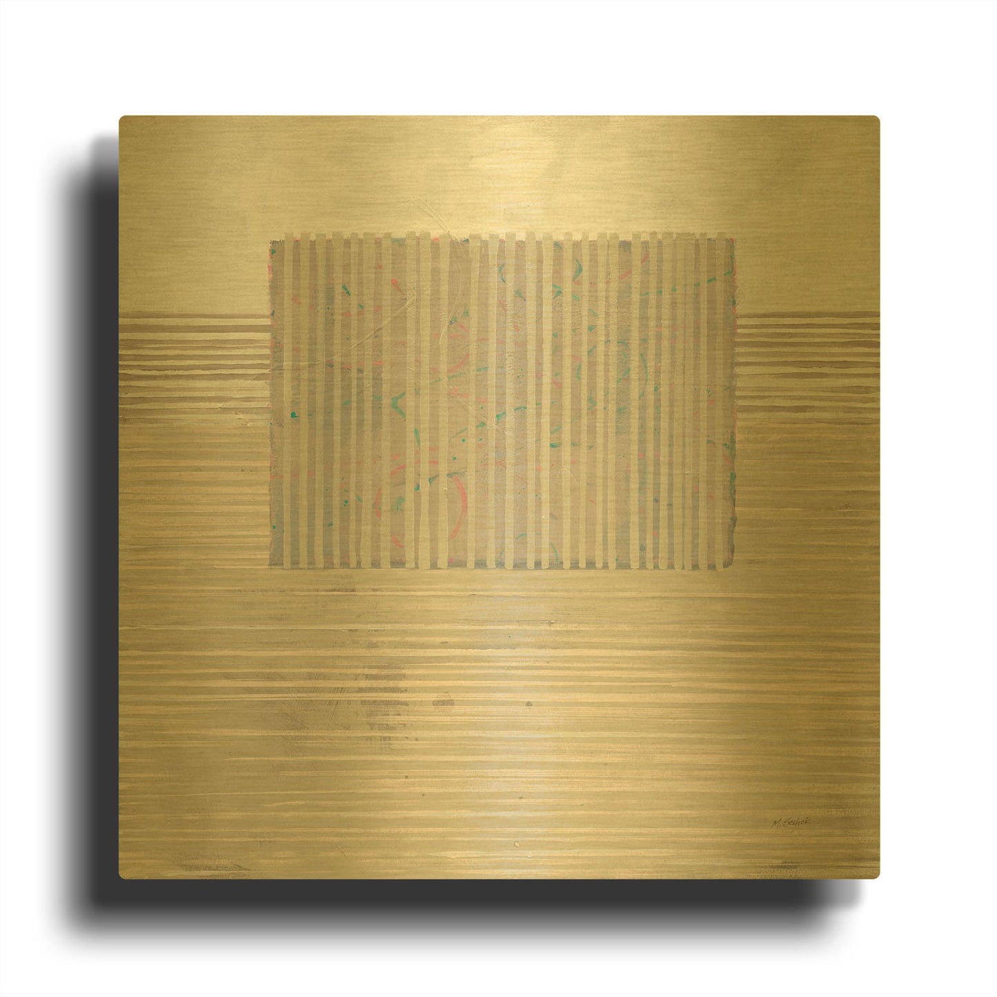 'Layer Of Reality Neutral' By Mike Schick Gold Metal Wall Art