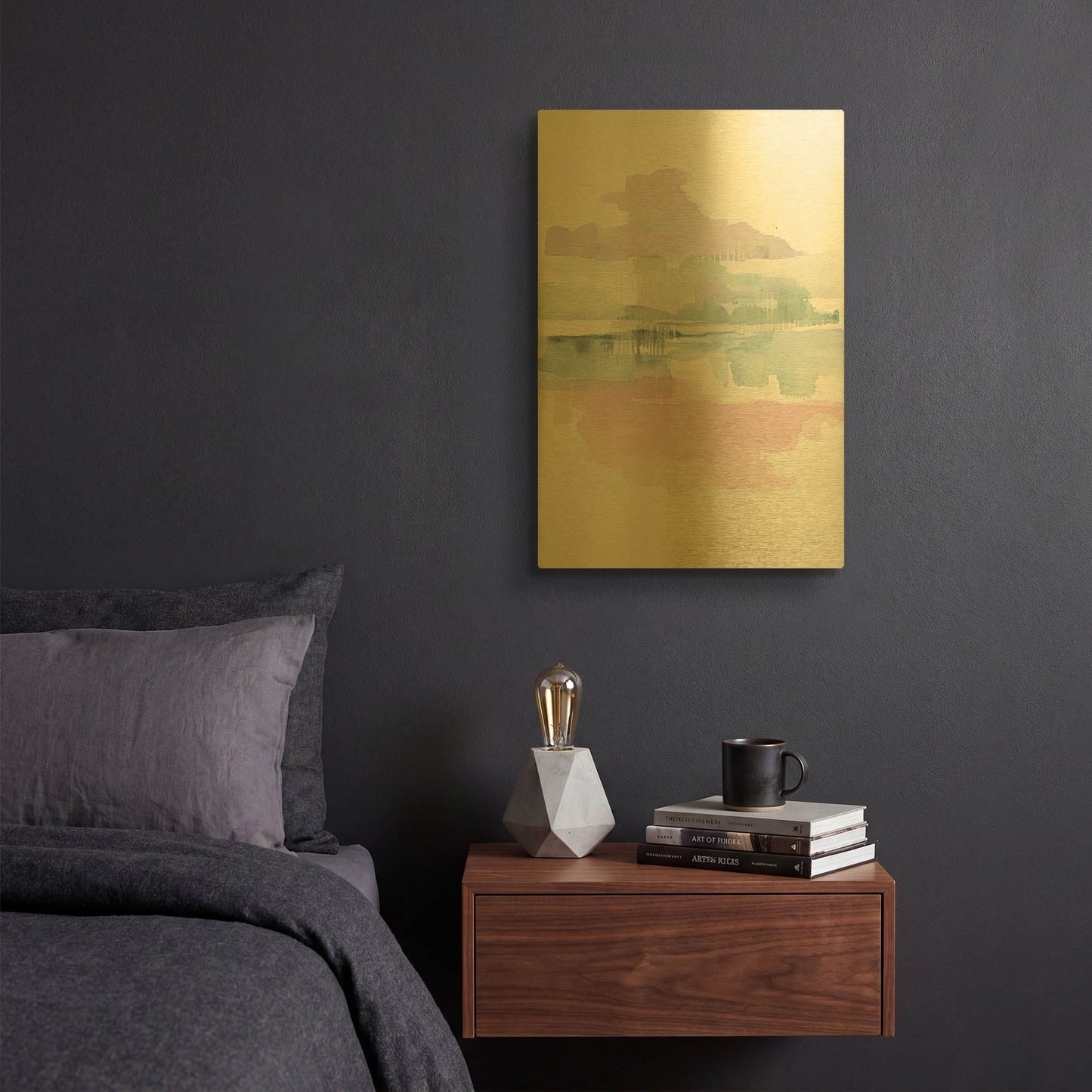 'Lifting Fog Crop' By Mike Schick Gold Metal Wall Art