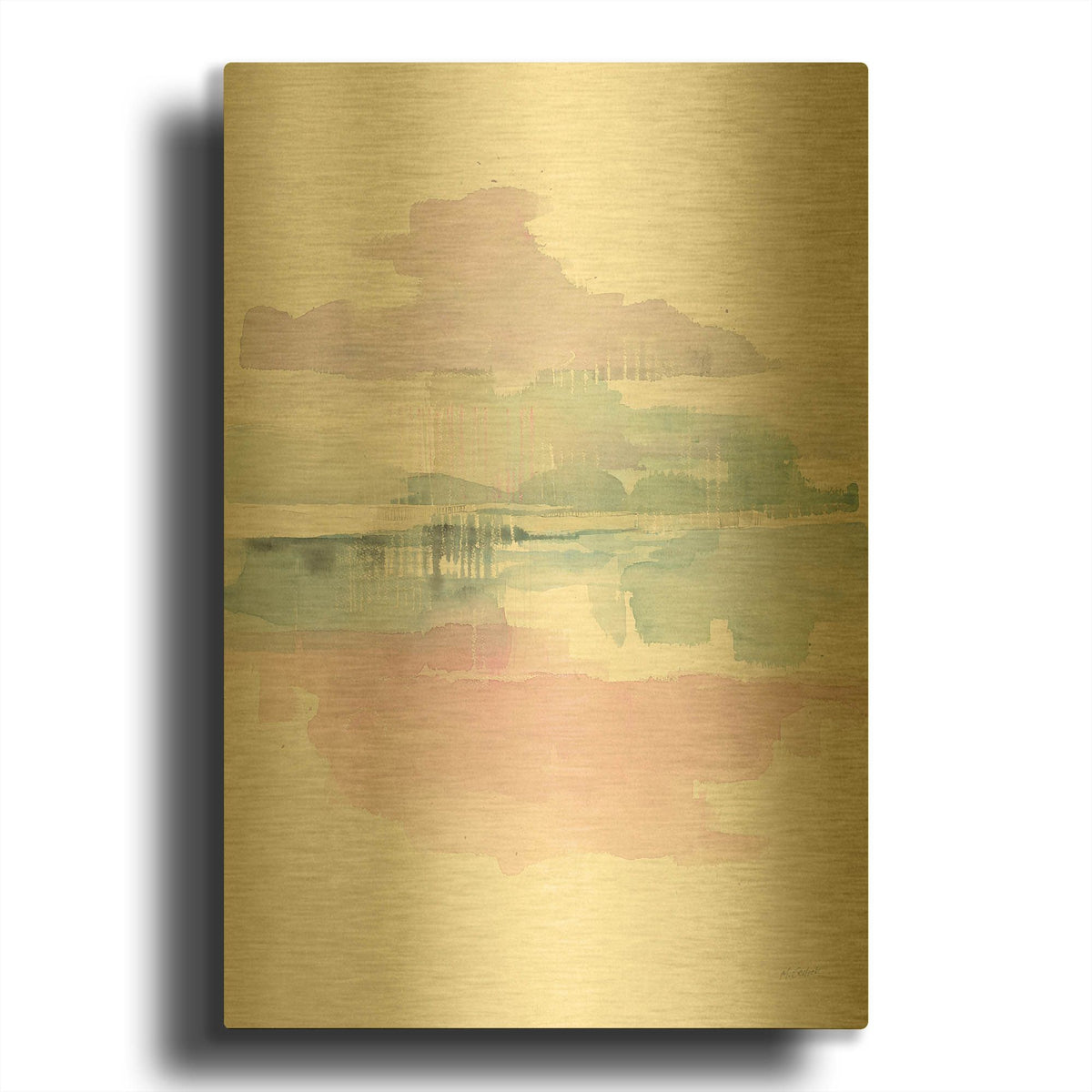 'Lifting Fog Crop' By Mike Schick Gold Metal Wall Art