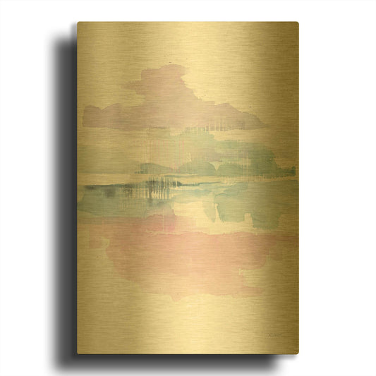 'Lifting Fog Crop' By Mike Schick Gold Metal Wall Art