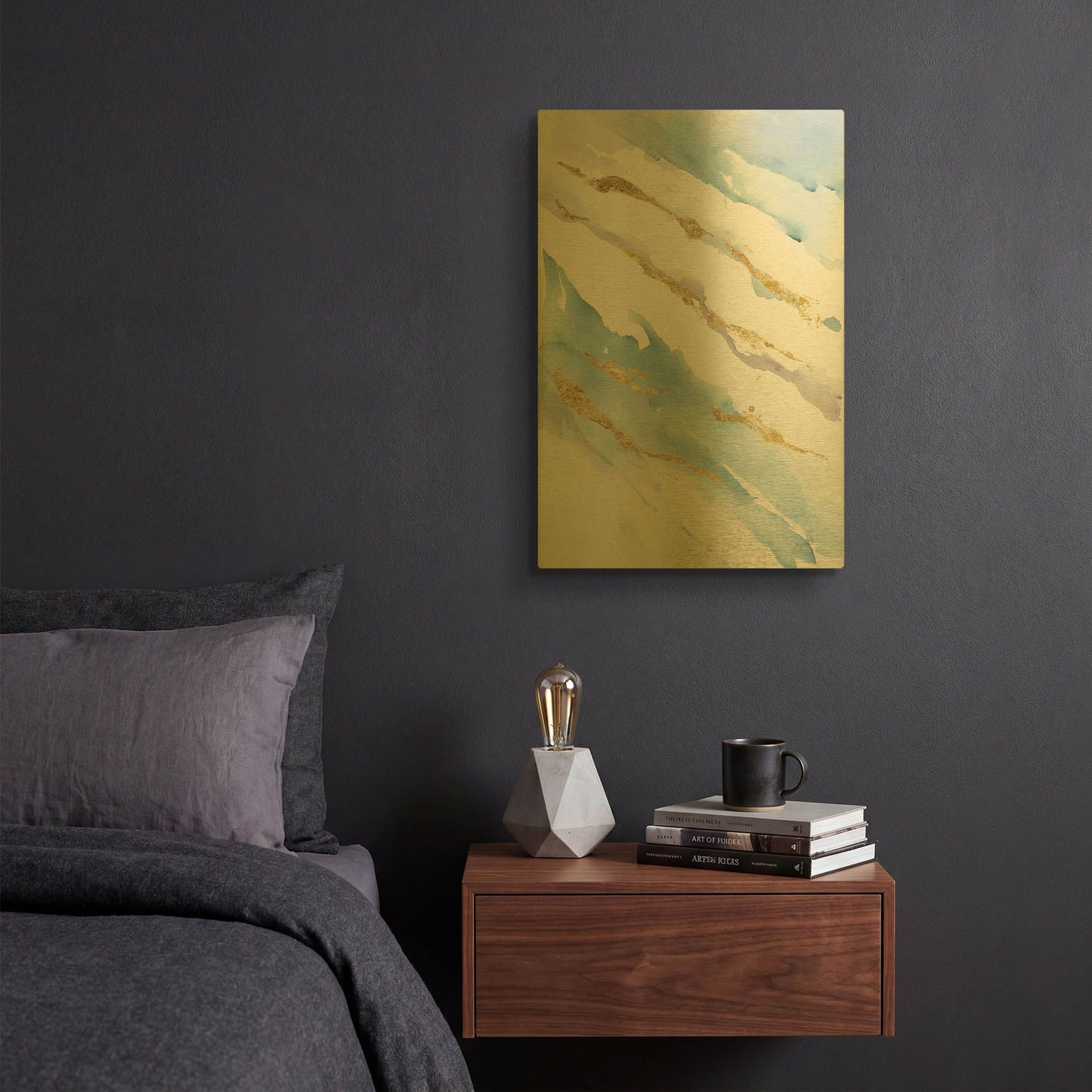'Drift V2' By Mike Schick Gold Metal Wall Art