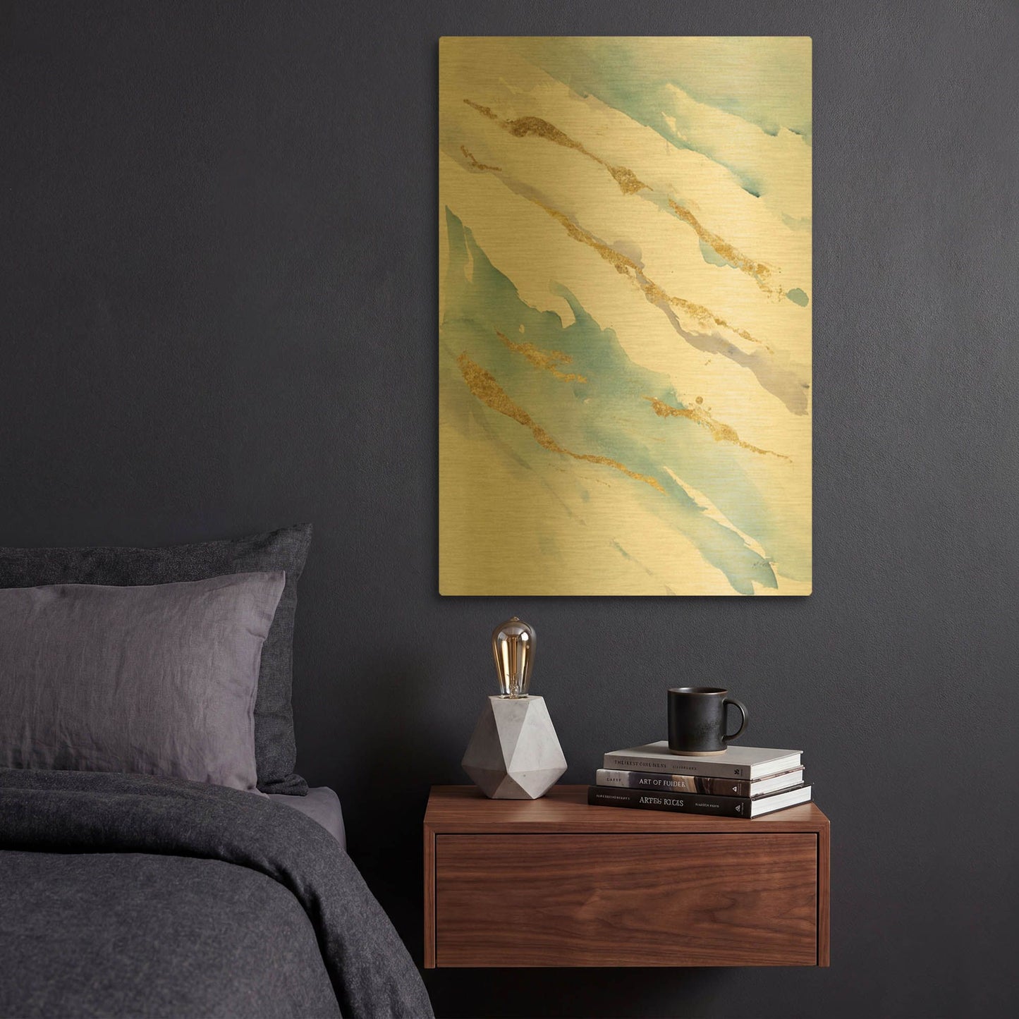 'Drift V2' By Mike Schick Gold Metal Wall Art